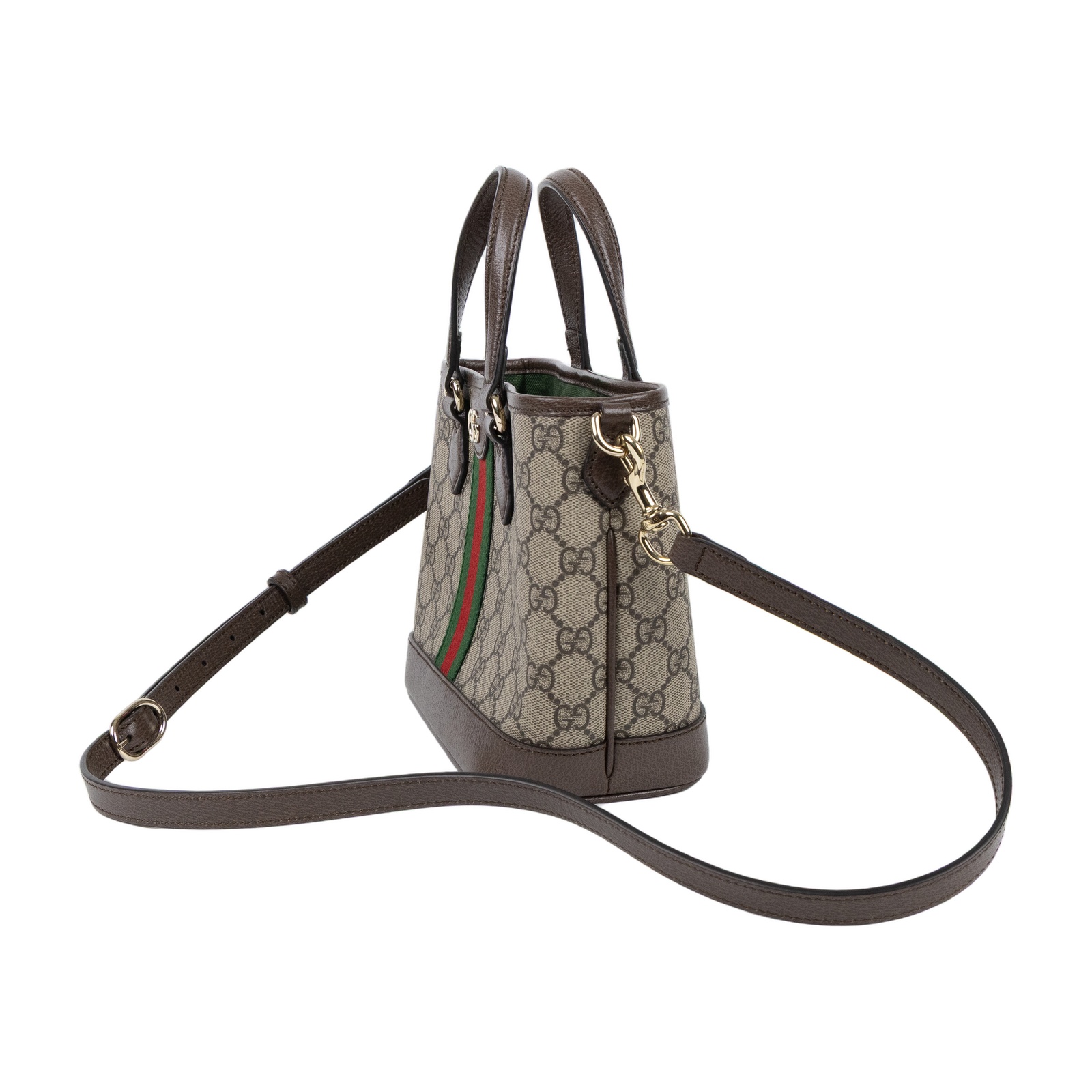 古馳 GUCCI Ophidia 系列小型托特包 836848 FAE0J 棕GG Ophidia托特2WAY 防塵袋/背帶