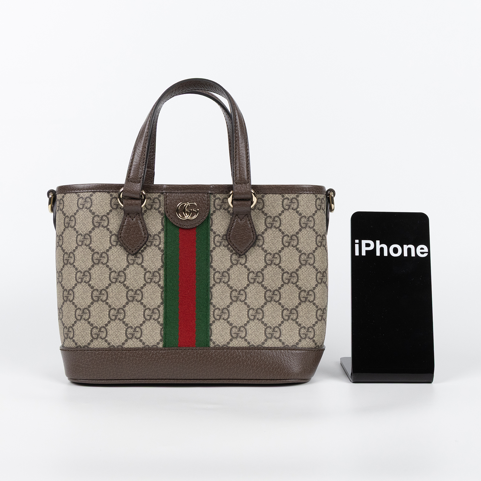 古馳 GUCCI Ophidia 系列小型托特包 836848 FAE0J 棕GG Ophidia托特2WAY 防塵袋/背帶