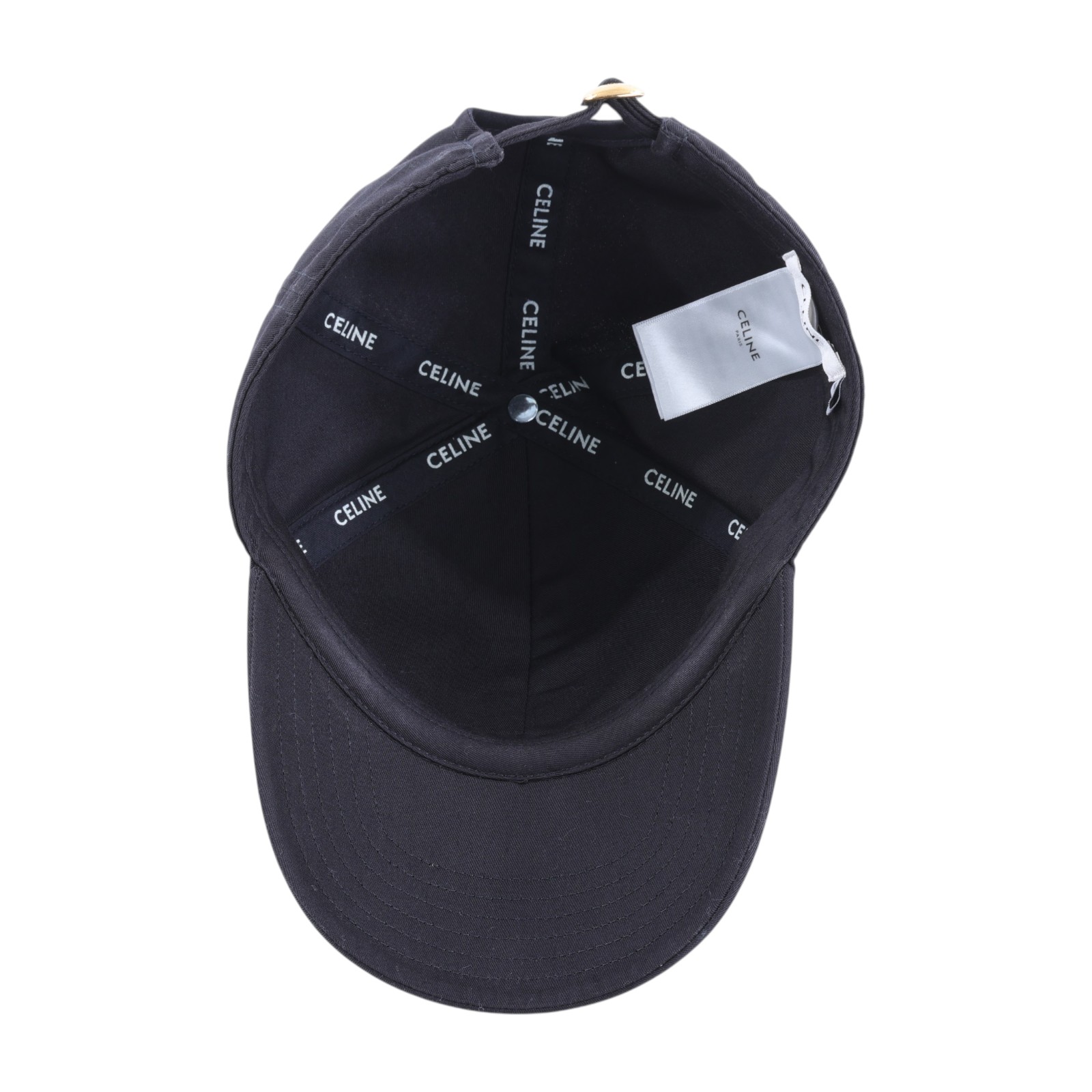 思琳 CELINE 棉質棒球帽 2AUA1242N_M 黑LOGO棒球帽#M 台灣購買證明