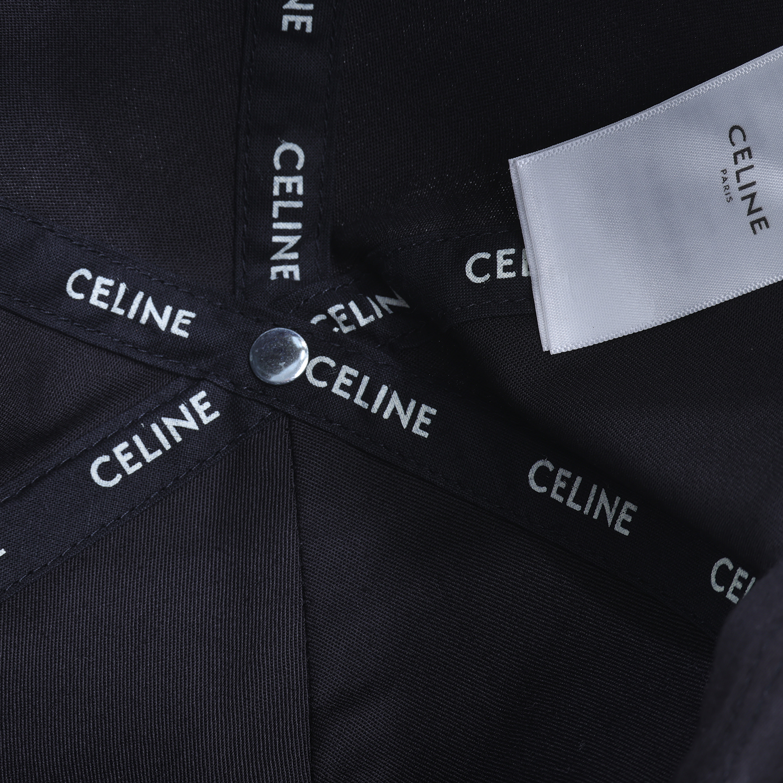思琳 CELINE 棉質棒球帽 2AUA1242N_M 黑LOGO棒球帽#M 台灣購買證明