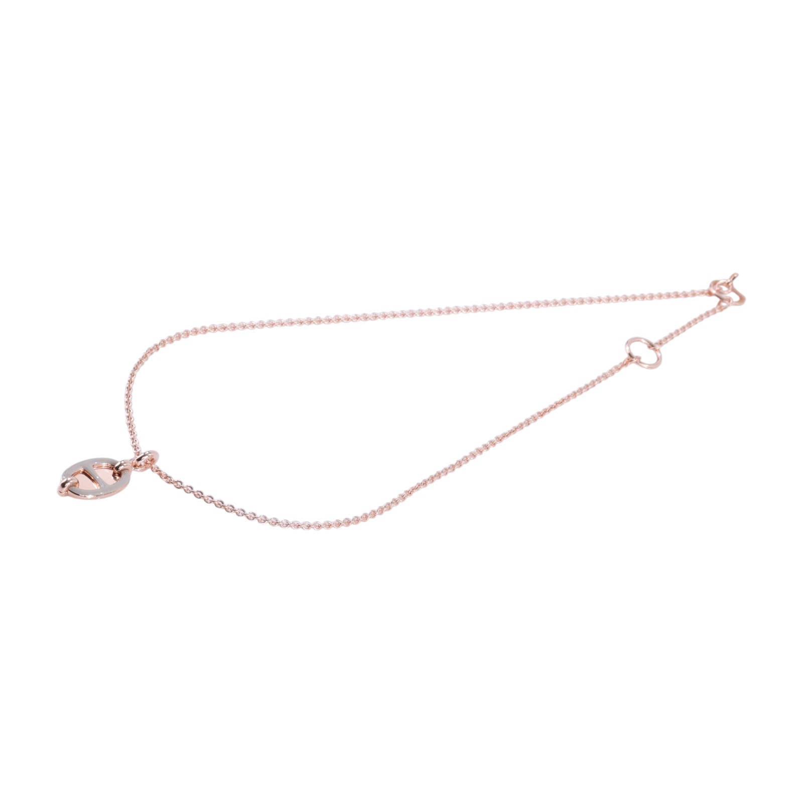 愛馬仕 Hermes Mini Maillon 漆面金屬墜飾 PM 栗子色 H100053FO55 GD 02 74  原廠盒子/防塵袋