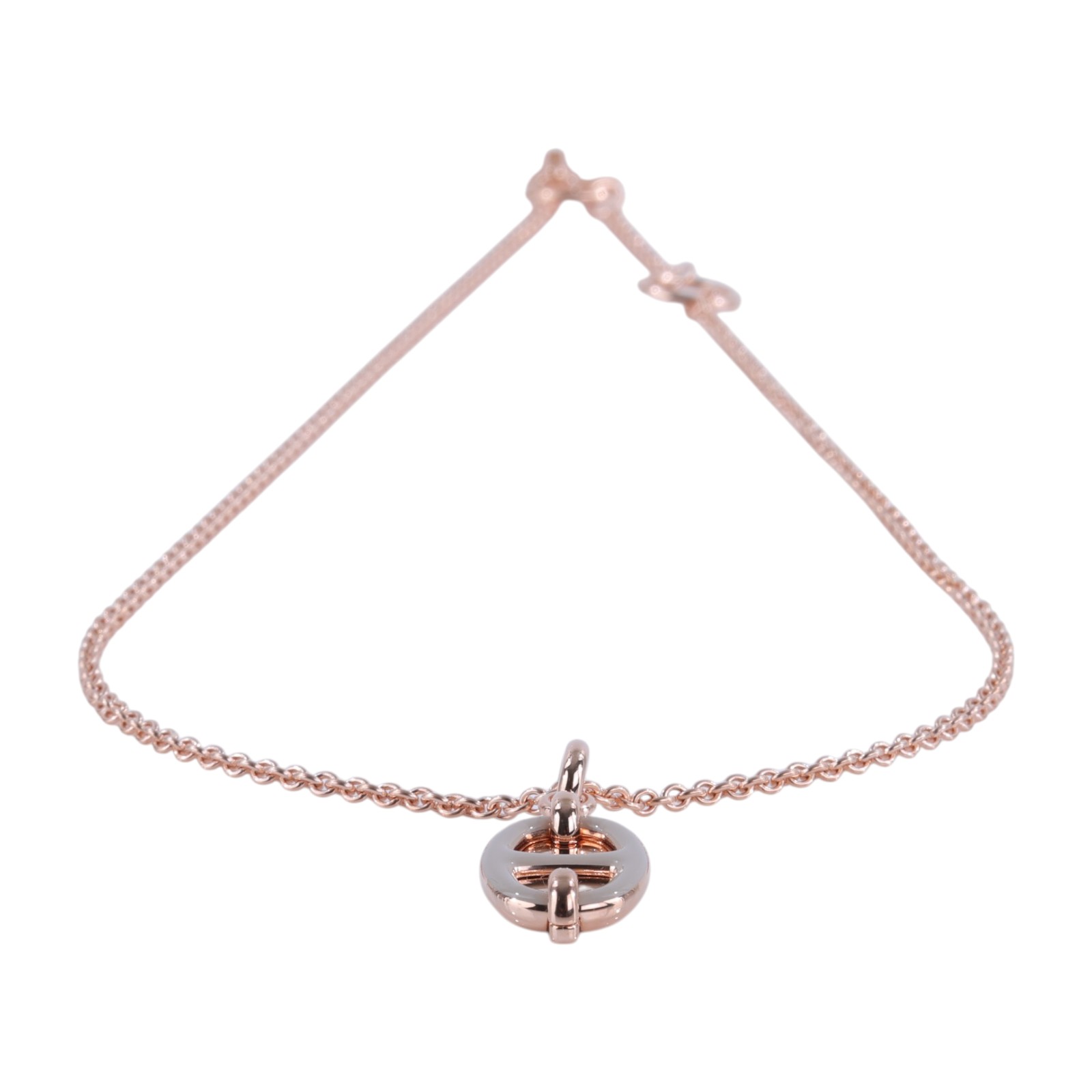 愛馬仕 Hermes Mini Maillon 漆面金屬墜飾 PM 栗子色 H100053FO55 GD 02 74  原廠盒子/防塵袋