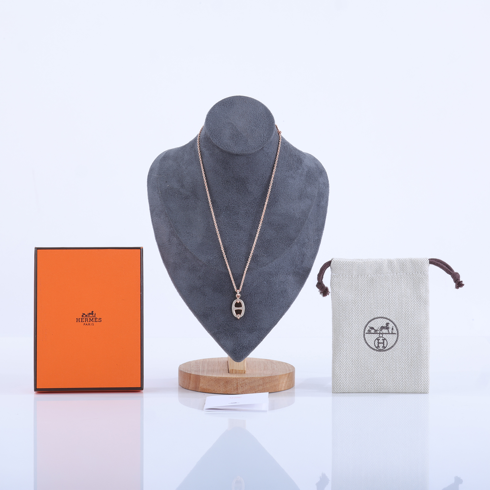 愛馬仕 Hermes Mini Maillon 漆面金屬墜飾 PM 栗子色 H100053FO55 GD 02 74  原廠盒子/防塵袋