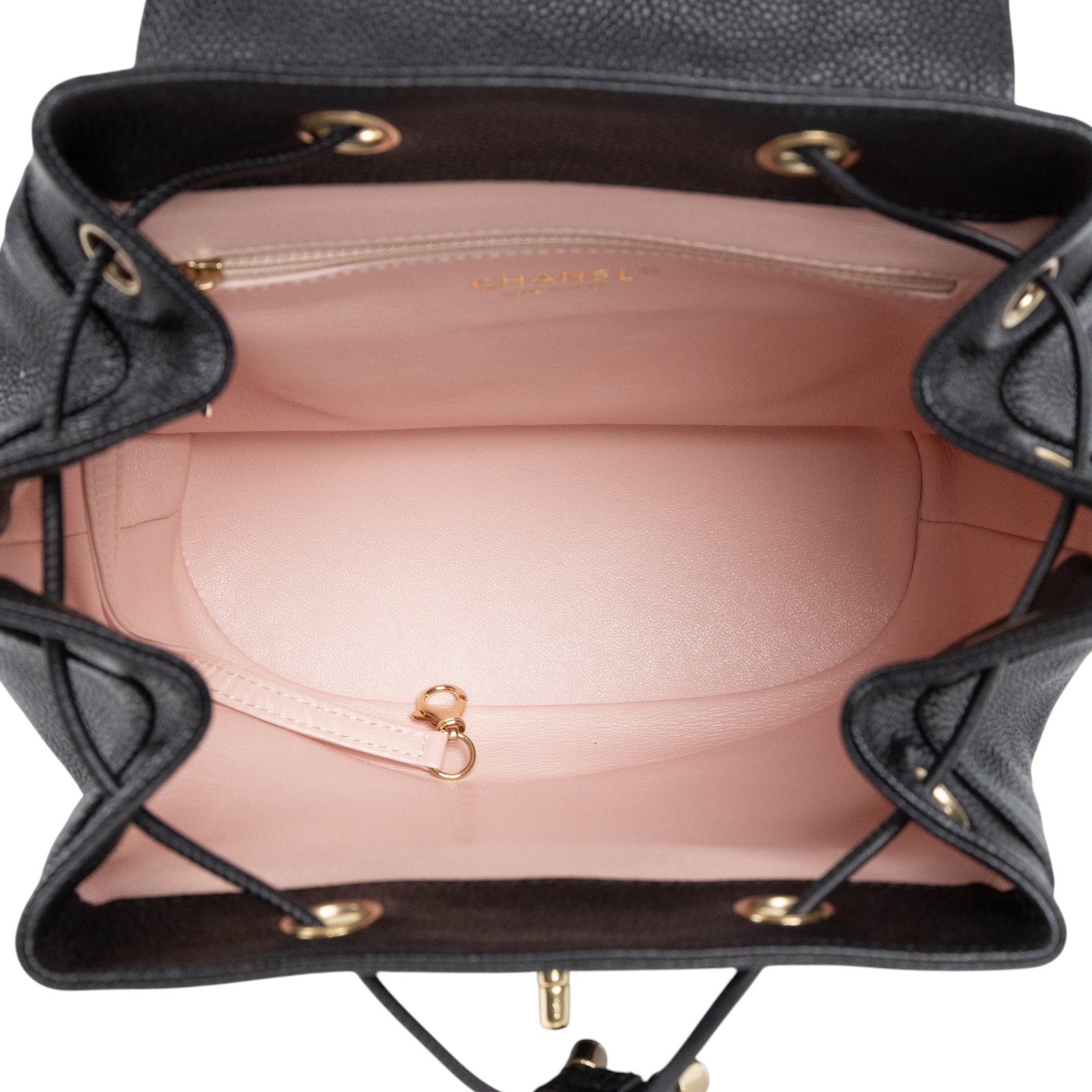 香奈兒 CHANEL 後背包 雙肩包 A93859 24開 黑金後背包 保證卡/防塵袋