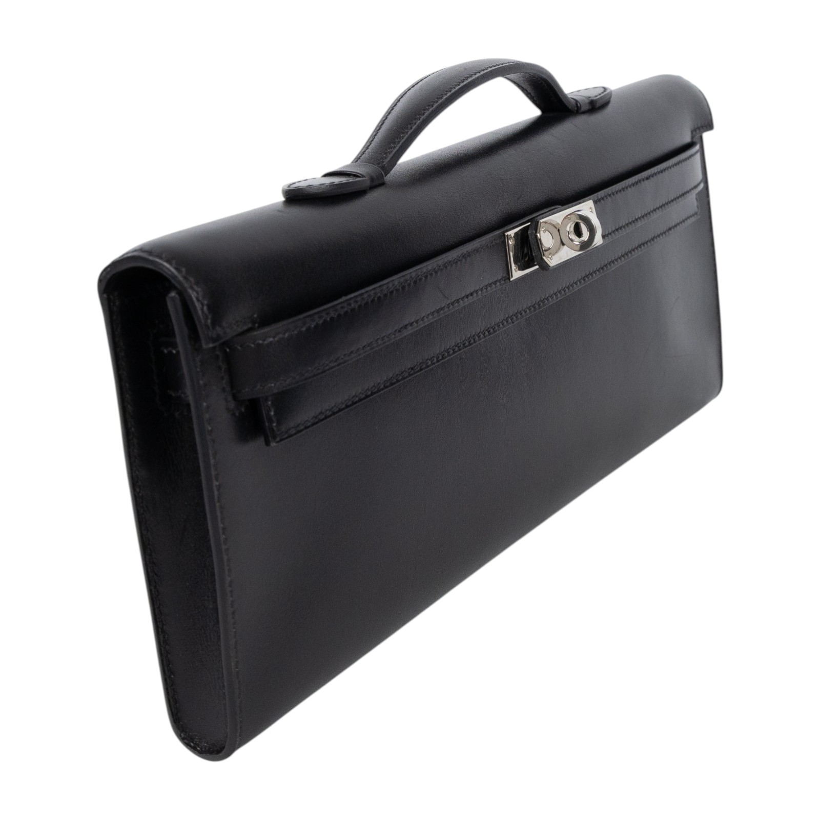 愛馬仕 Hermes Kelly Cut 手拿包 KLC □M 27S □M 黑銀 Kelly Cut 防塵袋