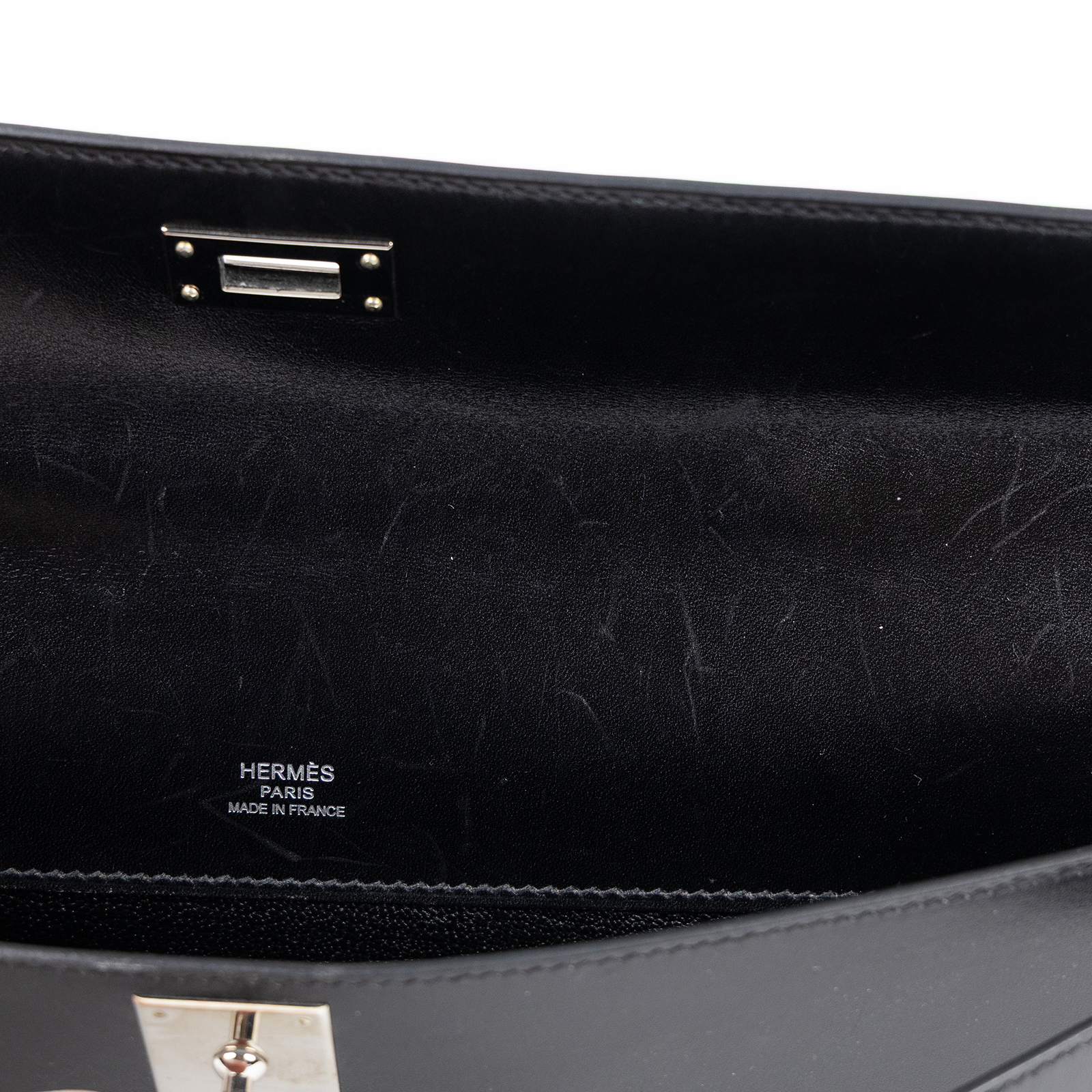 愛馬仕 Hermes Kelly Cut 手拿包 KLC □M 27S □M 黑銀 Kelly Cut 防塵袋
