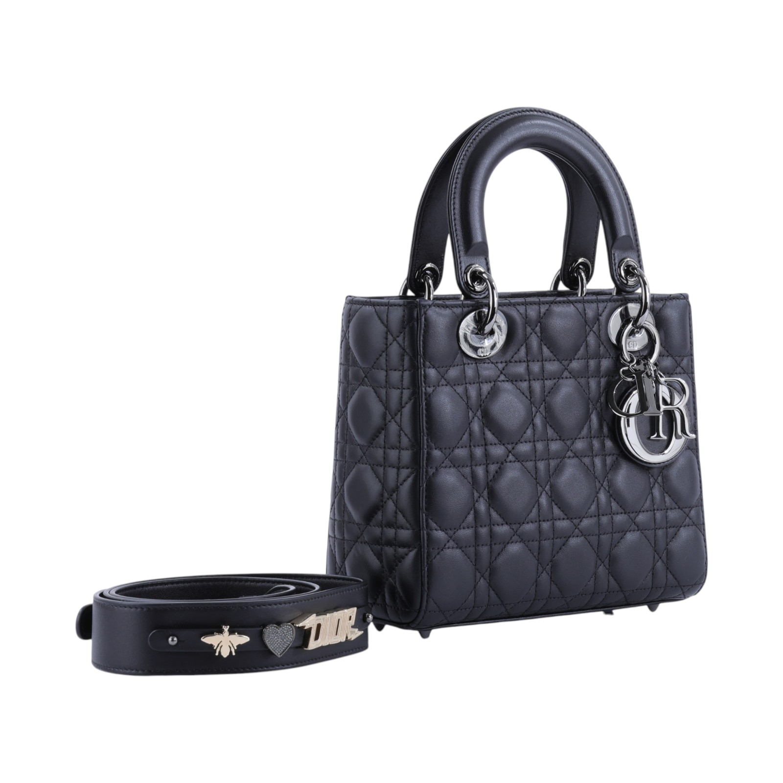 迪奧 CHRISTIAN DIOR Lady Dior My ABCDior 小型 肩背 手提包 M0538PNGE  原廠盒子/防塵袋/背帶/保證卡