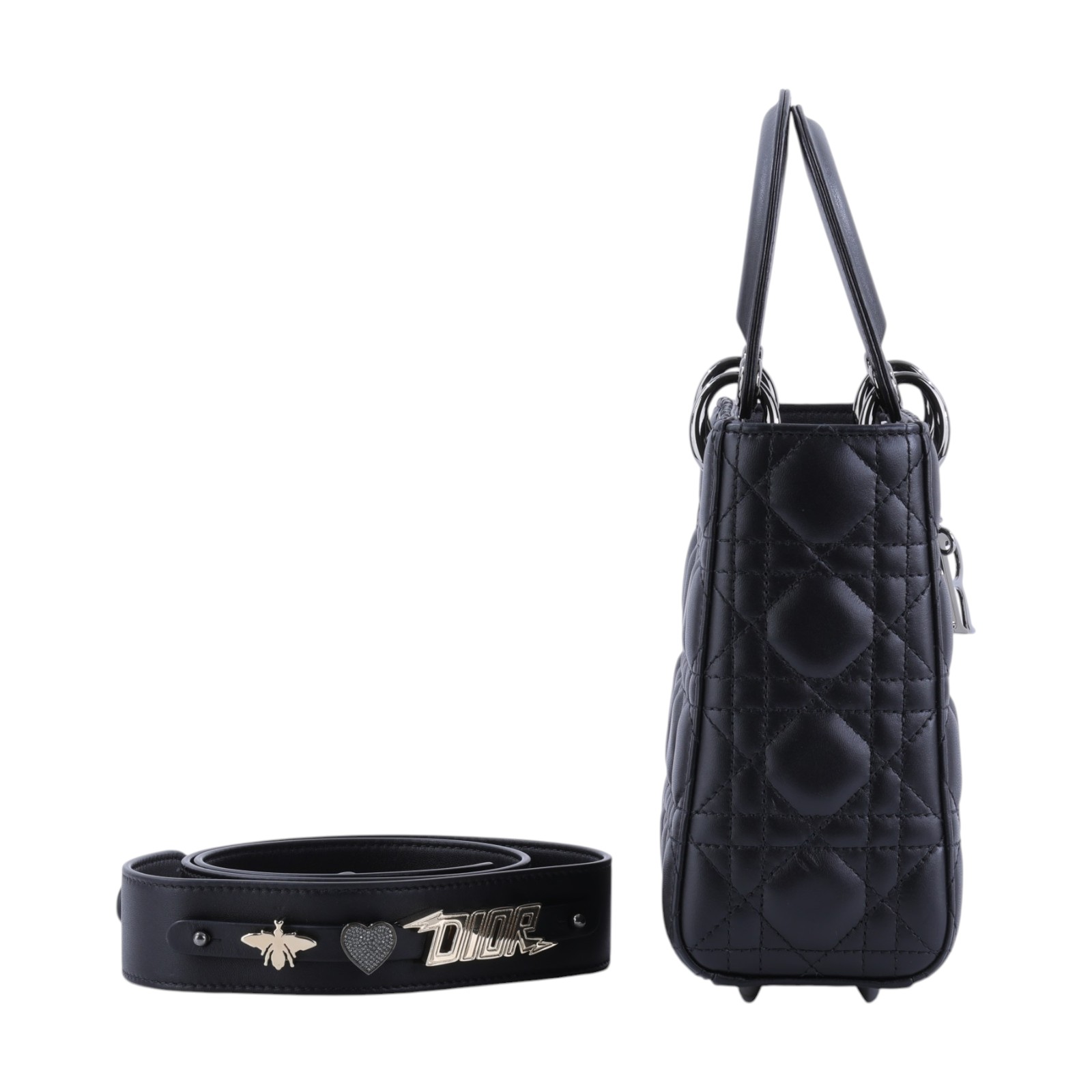 迪奧 CHRISTIAN DIOR Lady Dior My ABCDior 小型 肩背 手提包 M0538PNGE  原廠盒子/防塵袋/背帶/保證卡