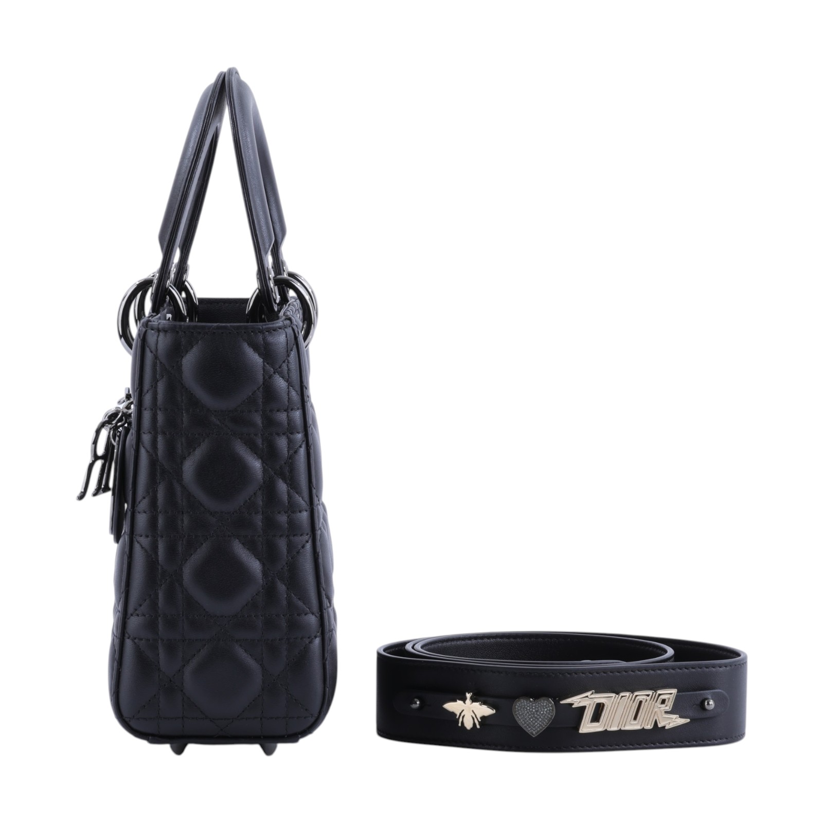 迪奧 CHRISTIAN DIOR Lady Dior My ABCDior 小型 肩背 手提包 M0538PNGE  原廠盒子/防塵袋/背帶/保證卡