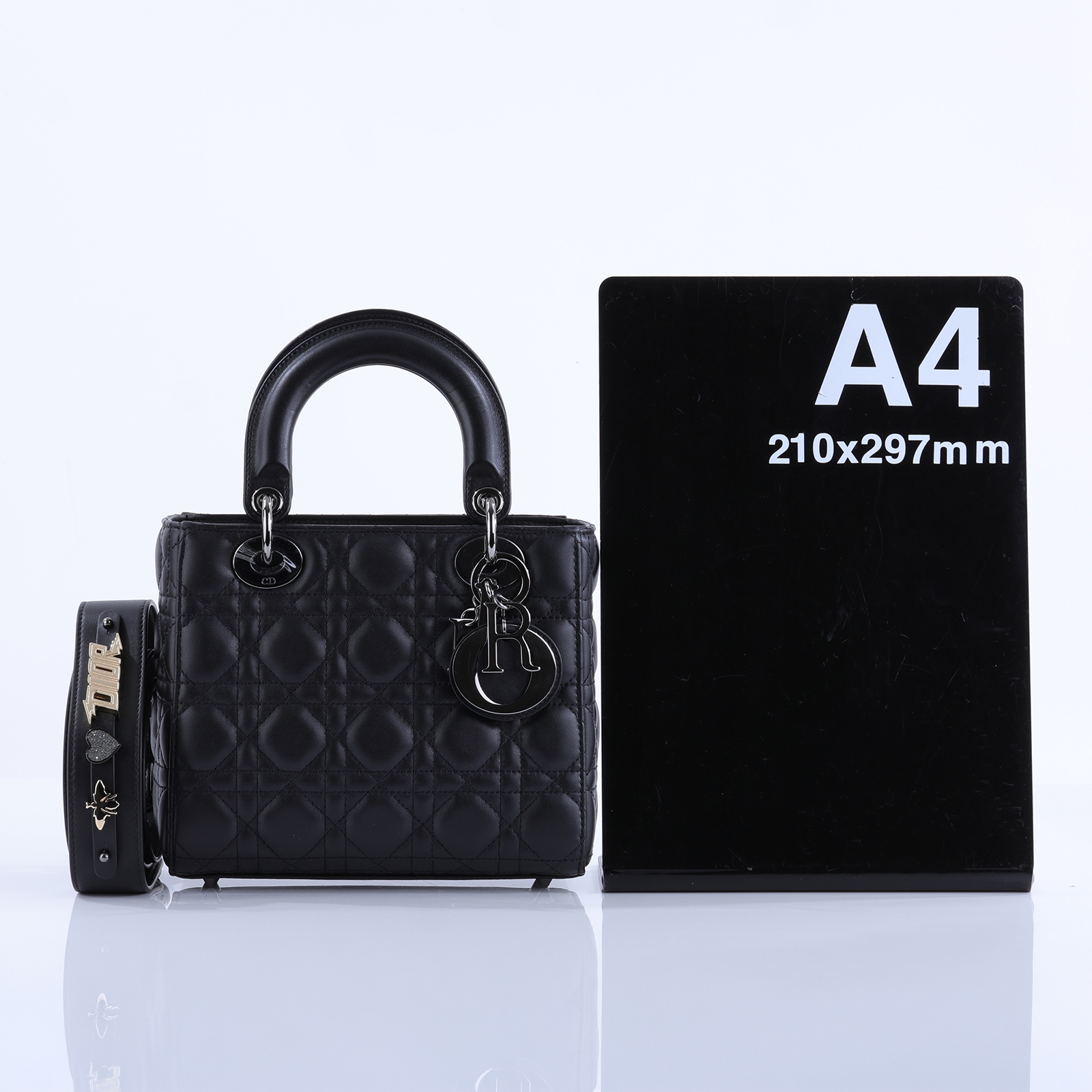 迪奧 CHRISTIAN DIOR Lady Dior My ABCDior 小型 肩背 手提包 M0538PNGE  原廠盒子/防塵袋/背帶/保證卡