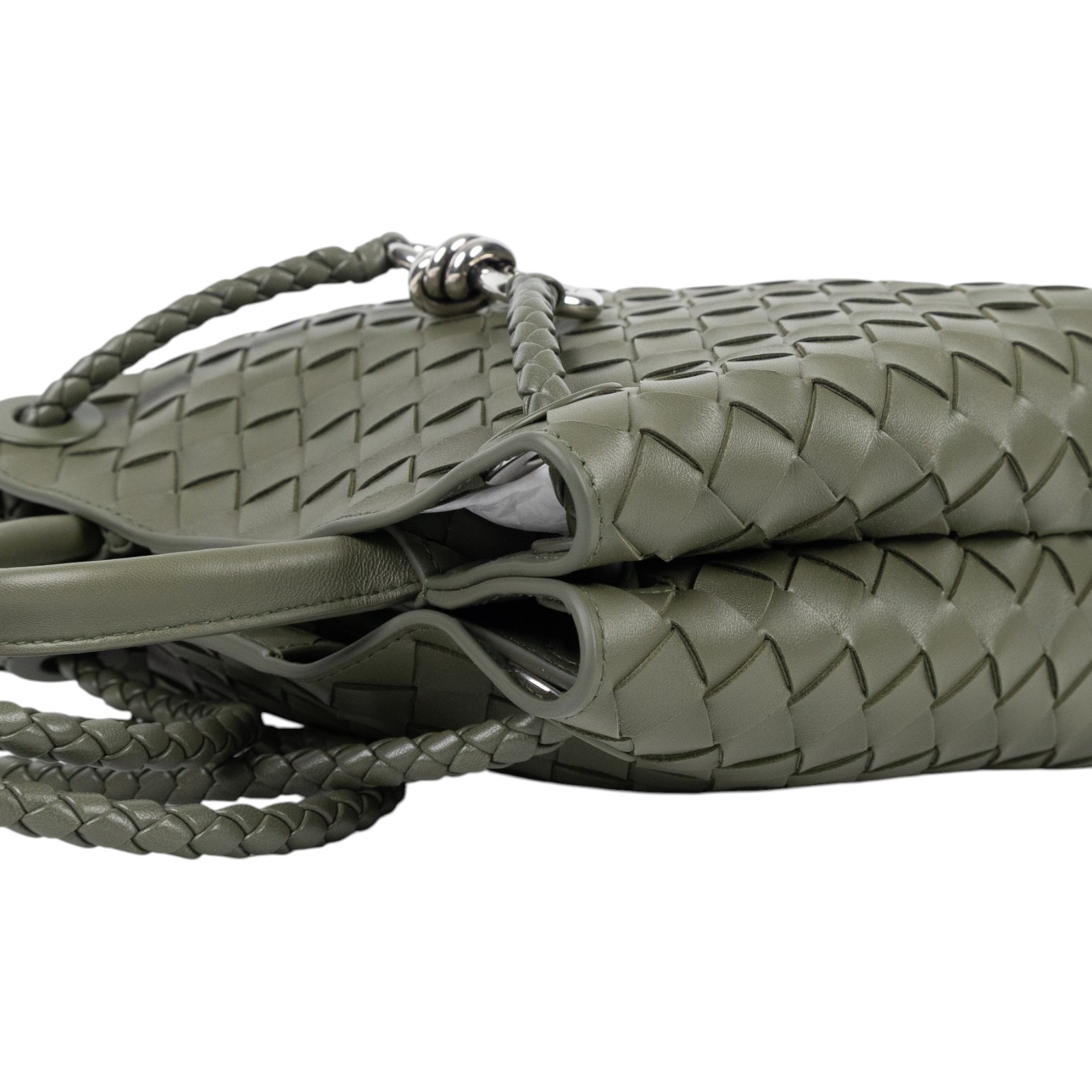 寶緹嘉 BOTTEGA VENETA Small Andiamo With Chain 小型 手提包 肩背包 斜背包 766014VCPP1 晶片款  防塵袋/保證卡