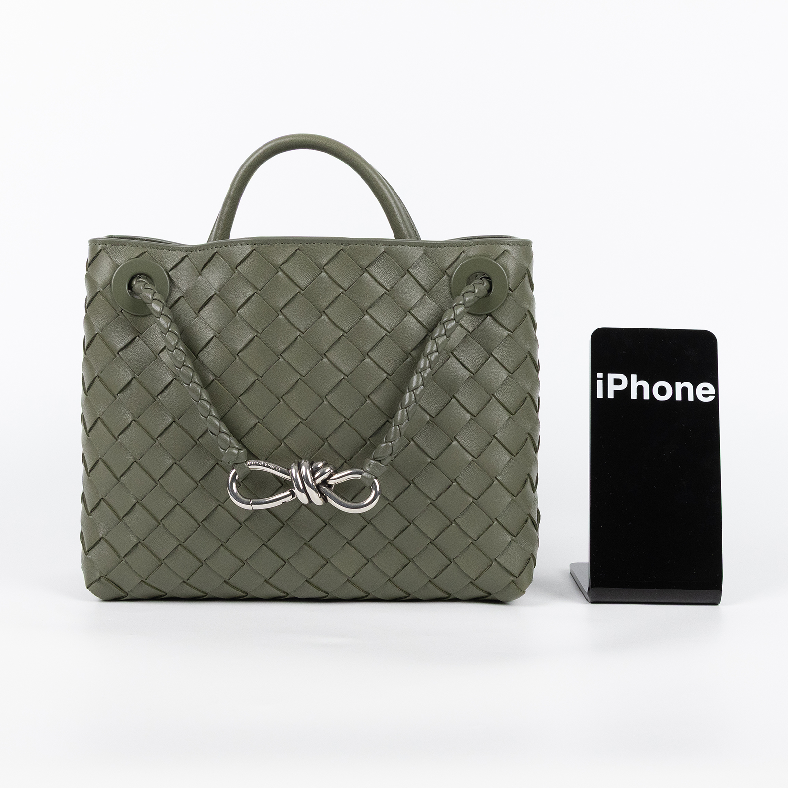寶緹嘉 BOTTEGA VENETA Small Andiamo With Chain 小型 手提包 肩背包 斜背包 766014VCPP1 晶片款  防塵袋/保證卡