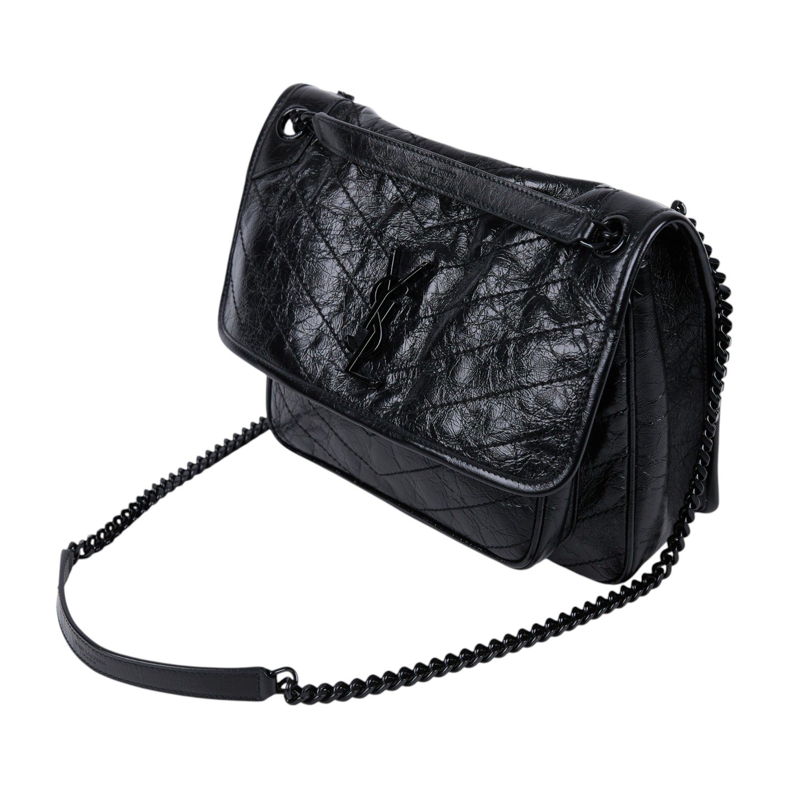 聖羅蘭 YSL SAINT LAURENT Niki 復古皮革 中型手袋 6331840EN08 SO BLACK NIKI 中號 防塵袋