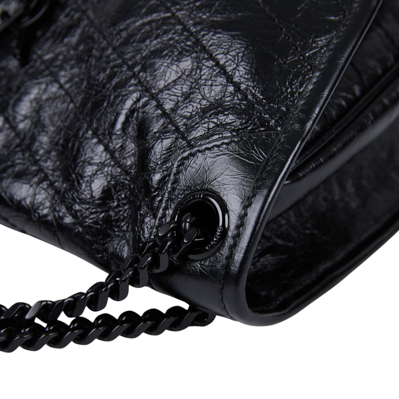 聖羅蘭 YSL SAINT LAURENT Niki 復古皮革 中型手袋 6331840EN08 SO BLACK NIKI 中號 防塵袋