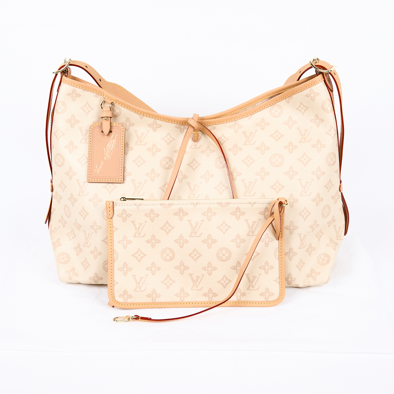 路易威登 LOUIS VUITTON CarryAll MM 肩背包 斜背包 M27948 晶片款 原花130周年紀念CARRYALL MM 內袋