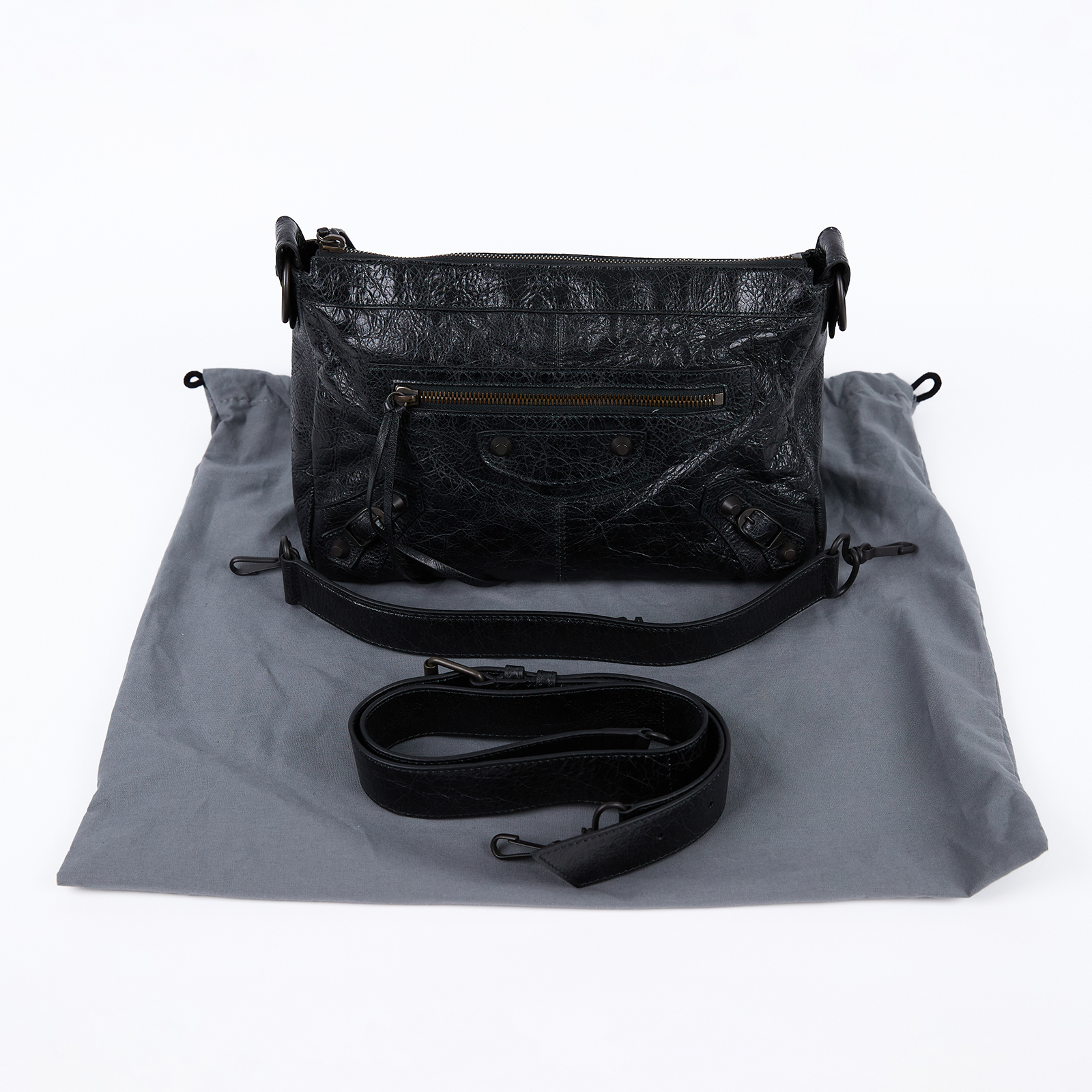 巴黎世家 BALENCIAGA Le City Moto 小型 肩背包 斜背包 8461882ABEK 黑LE CITY MOTO SMALL 防塵袋/背帶2