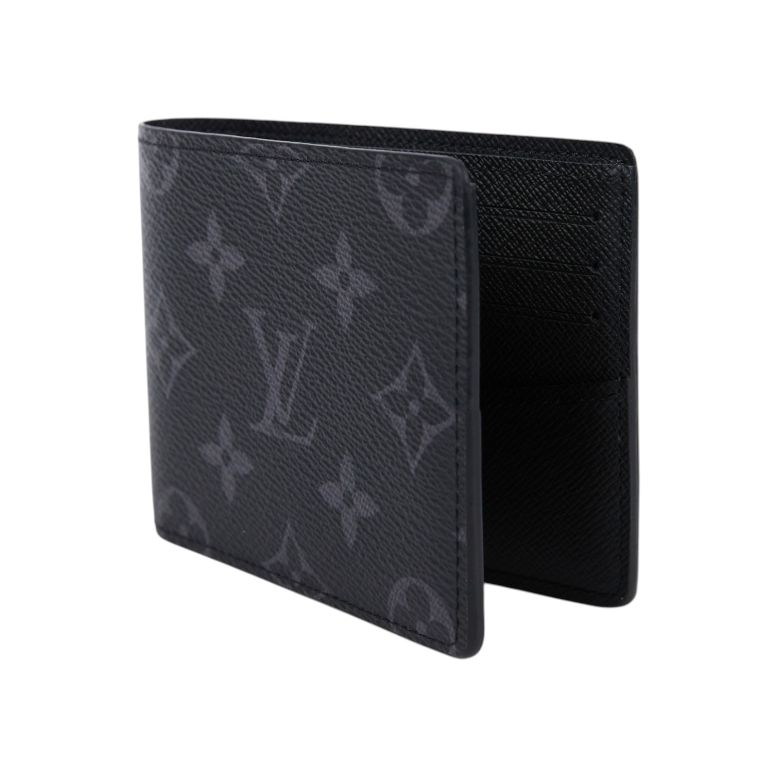 路易威登 LOUIS VUITTON Slender 錢包 Eclipse帆布 錢包 短夾 M62294 晶片款 黑原花短夾 台灣購買證明