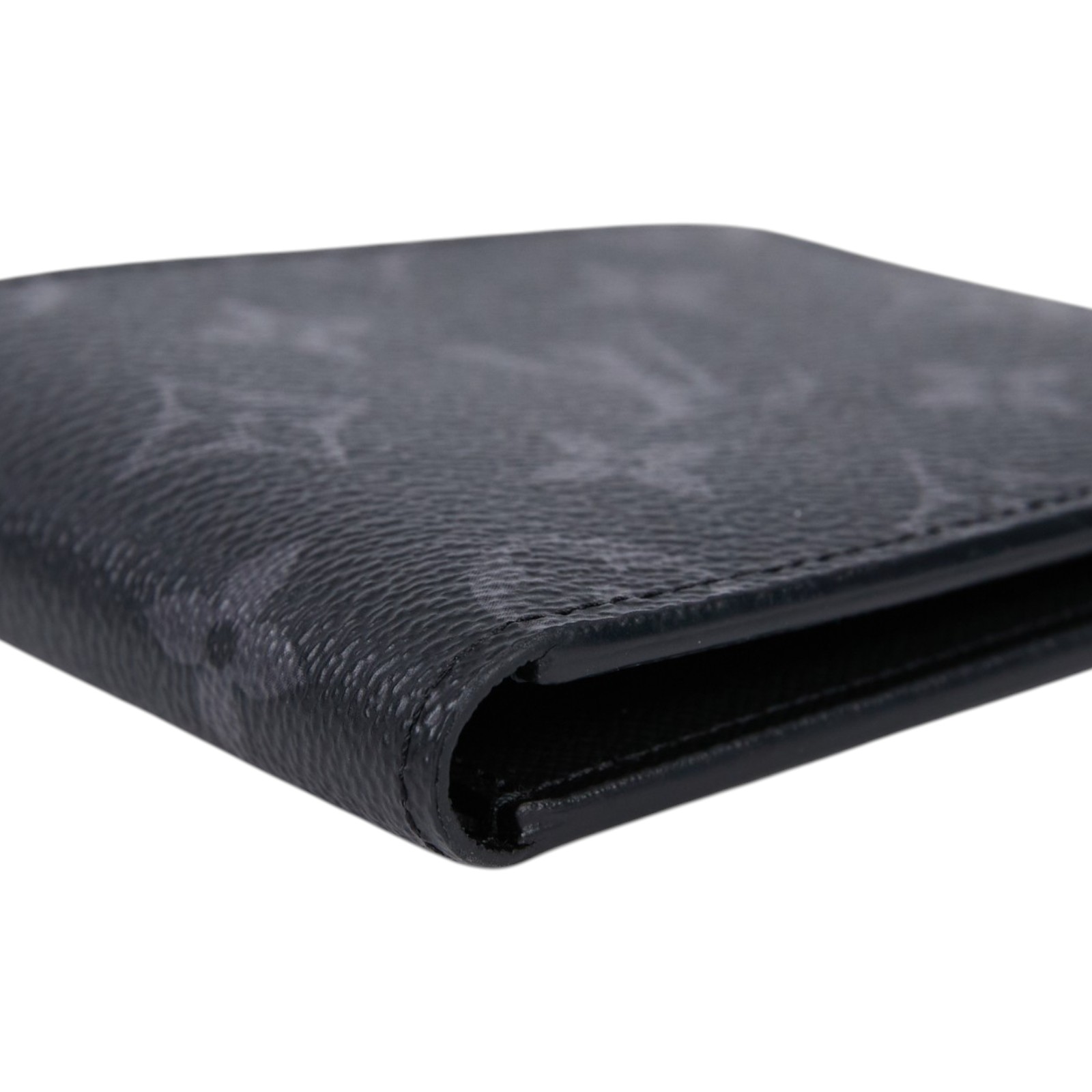 路易威登 LOUIS VUITTON Slender 錢包 Eclipse帆布 錢包 短夾 M62294 晶片款 黑原花短夾 台灣購買證明