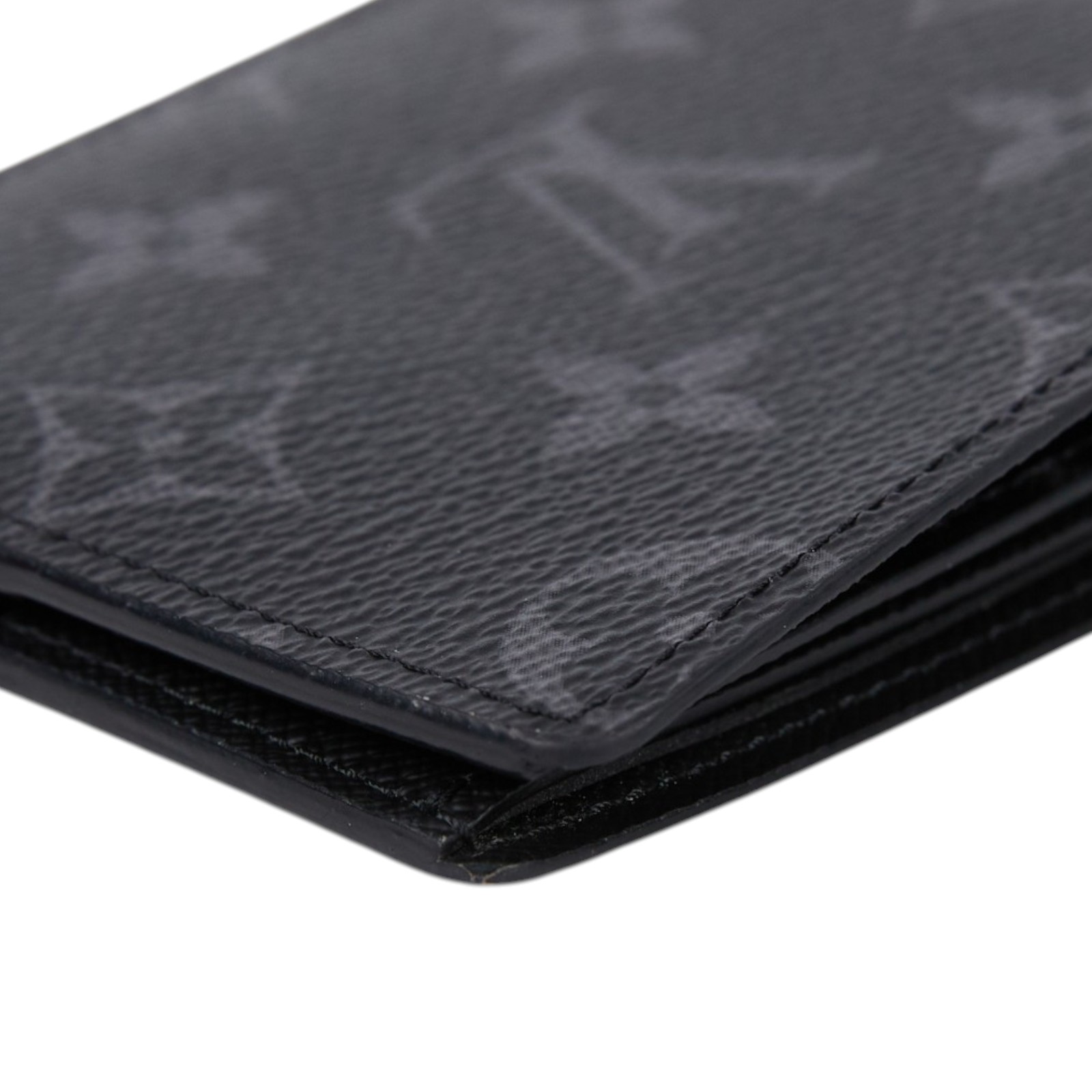 路易威登 LOUIS VUITTON Slender 錢包 Eclipse帆布 錢包 短夾 M62294 晶片款 黑原花短夾 台灣購買證明
