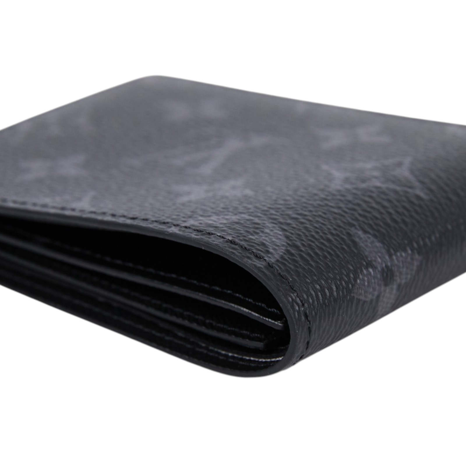 路易威登 LOUIS VUITTON Slender 錢包 Eclipse帆布 錢包 短夾 M62294 晶片款 黑原花短夾 台灣購買證明