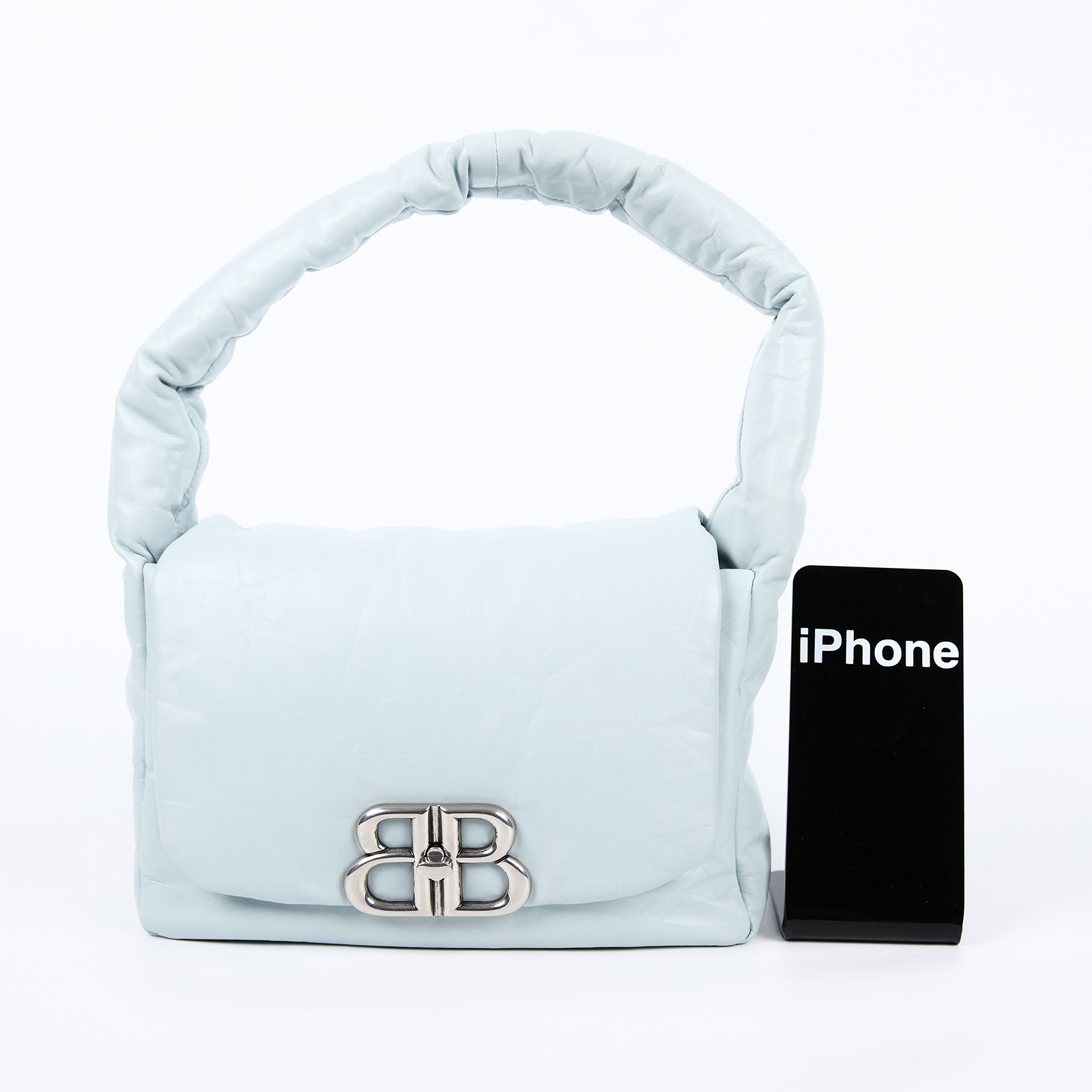 巴黎世家 BALENCIAGA Monaco 肩背包 小型 7878962AA3Z 淺藍MONACO肩背包 防塵袋