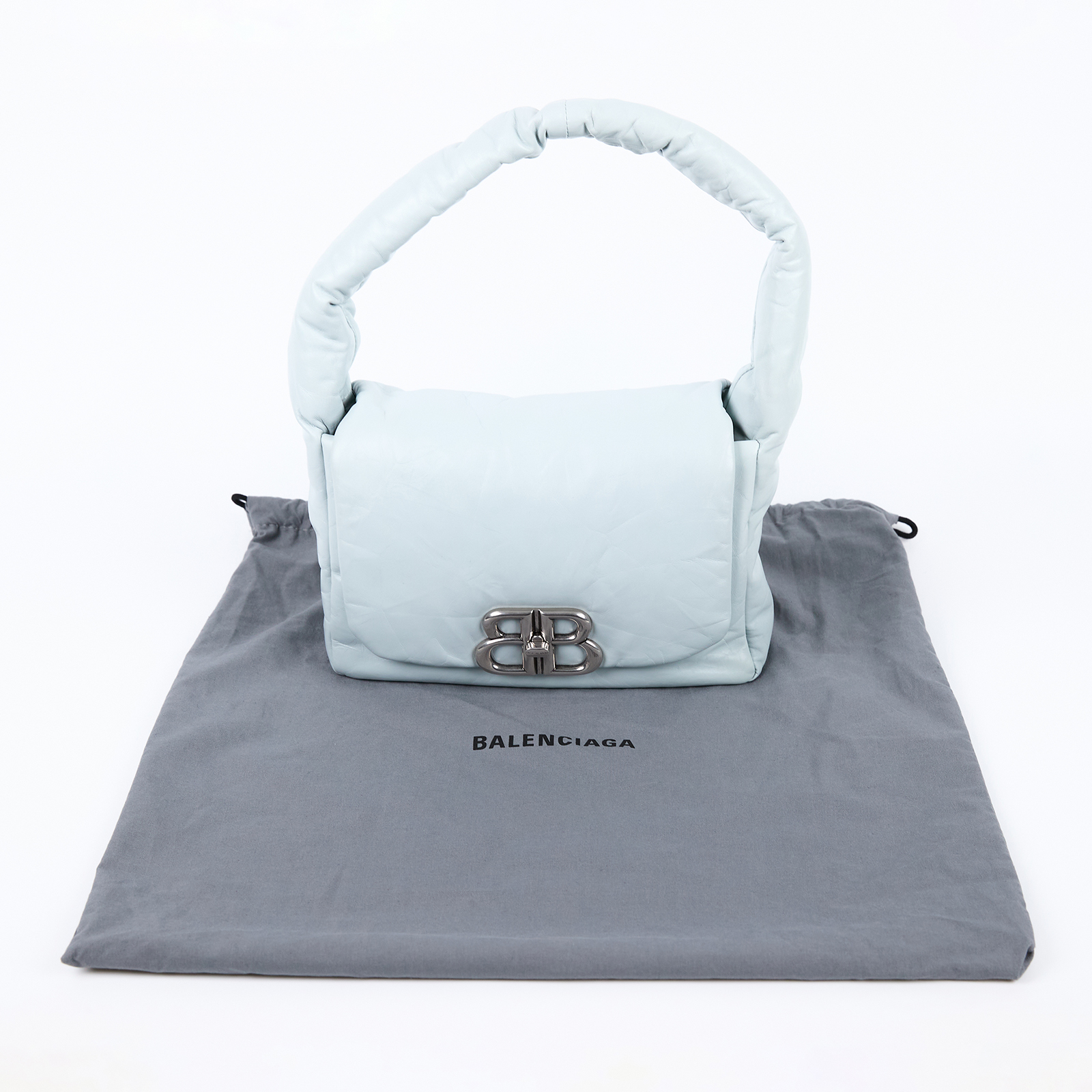 巴黎世家 BALENCIAGA Monaco 肩背包 小型 7878962AA3Z 淺藍MONACO肩背包 防塵袋