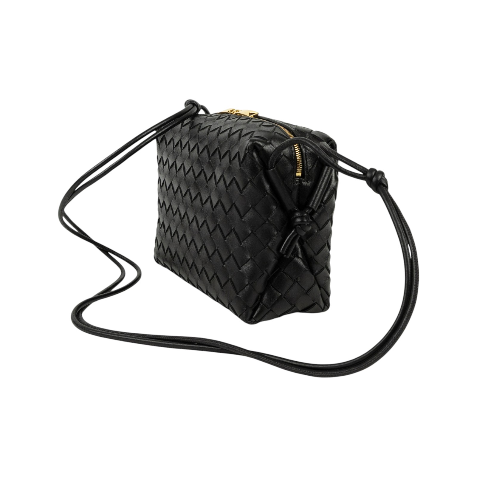 寶緹嘉 BOTTEGA VENETA Loop 相機包 中型 680256V1G11 晶片款 黑編織LOOP 防塵袋
