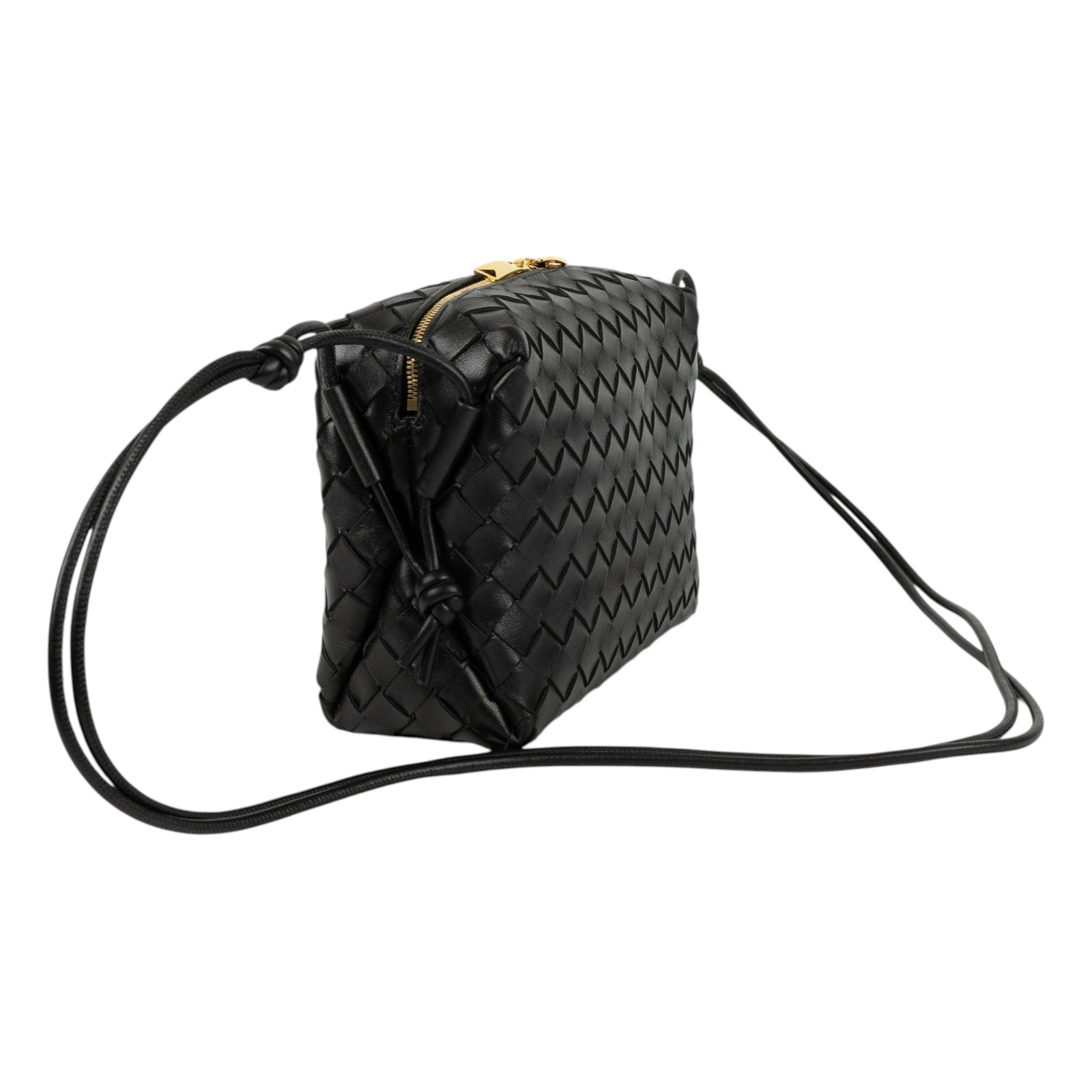 寶緹嘉 BOTTEGA VENETA Loop 相機包 中型 680256V1G11 晶片款 黑編織LOOP 防塵袋