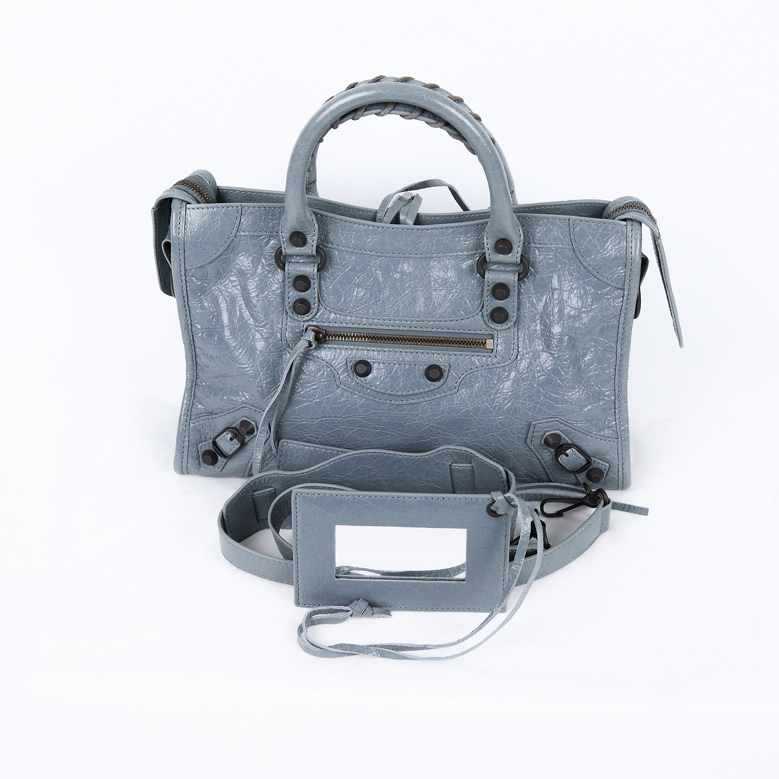 巴黎世家 BALENCIAGA Le City Bag Small 8657622ACFH 灰藍Le City Small 背帶/鏡子
