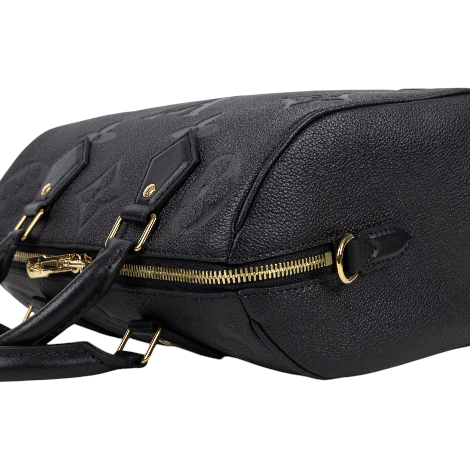路易威登 LOUIS VUITTON Speedy Bandoulière  25 黑色 大LOGO 手提 斜背 波士頓包 M58951 晶片款  原廠盒子/防塵袋/背帶/鎖組