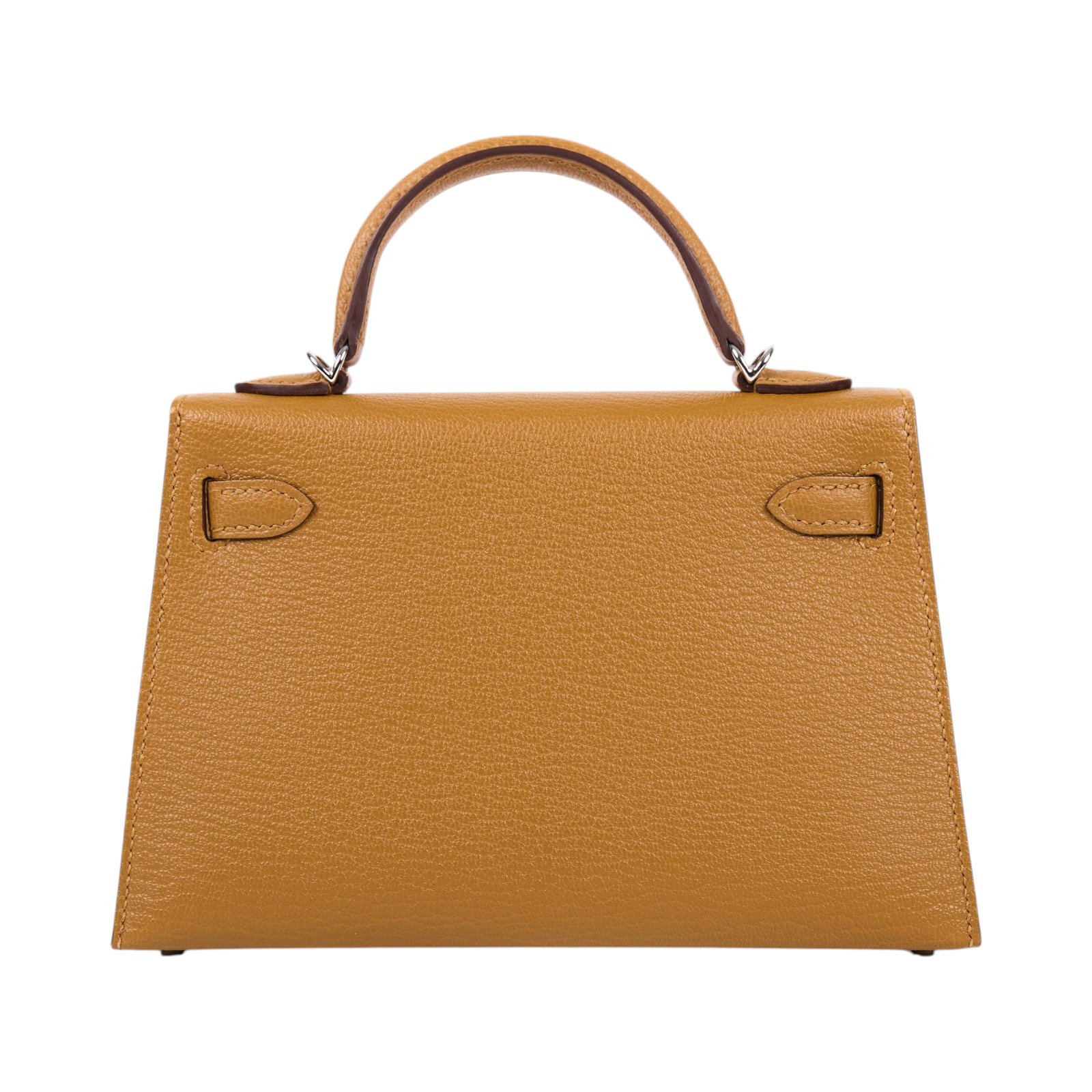愛馬仕 Hermes Kelly Bag 凱莉包 mini 銀色五金 焦糖色 可可色 H079148CKCL /KHT768DK  原廠盒子/防塵袋/背帶/台灣購買證明