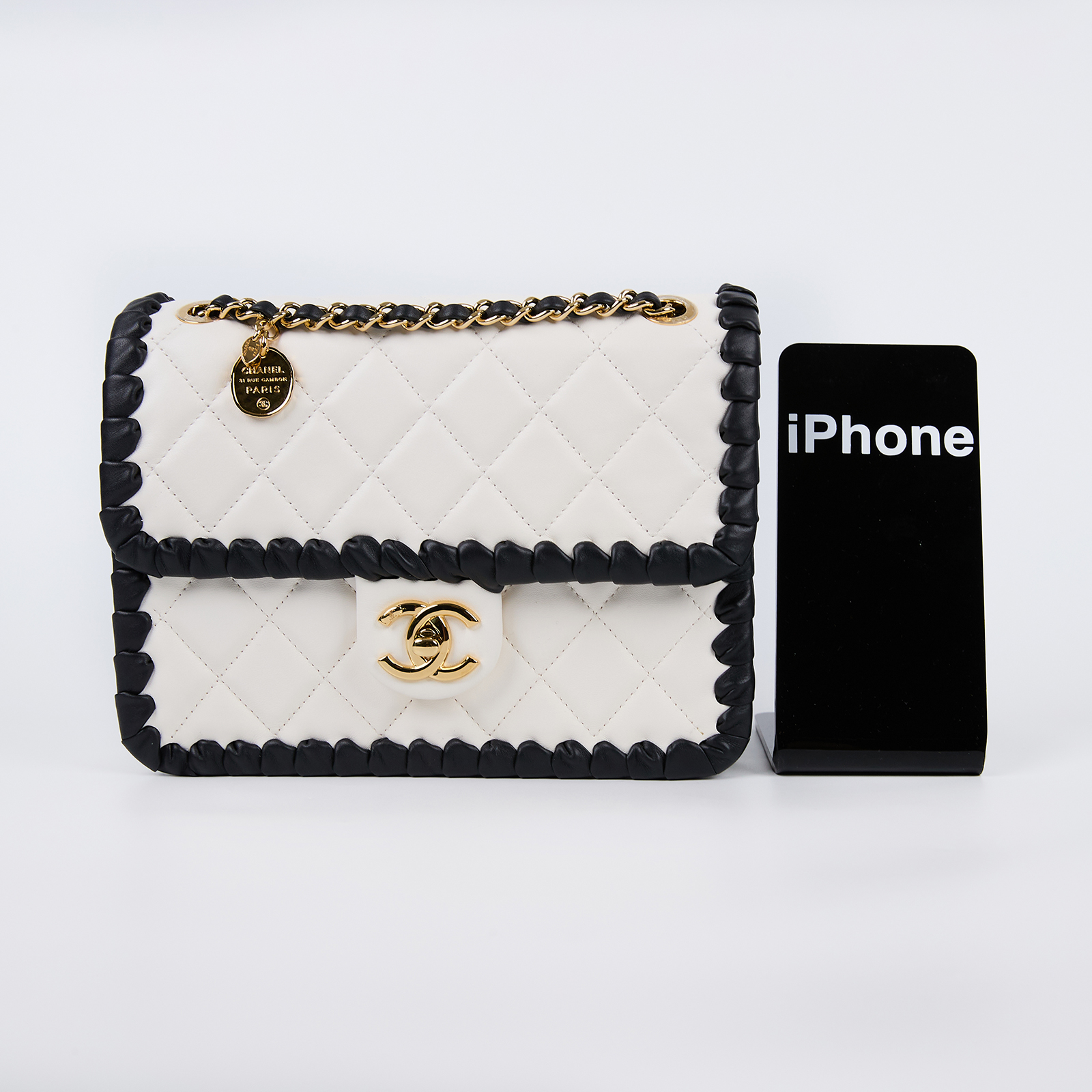 香奈兒 CHANEL CF 口蓋包 小型 肩背包 斜背包 AS2497 B23328 晶片款 熊貓羊FLAP BAG 防塵袋
