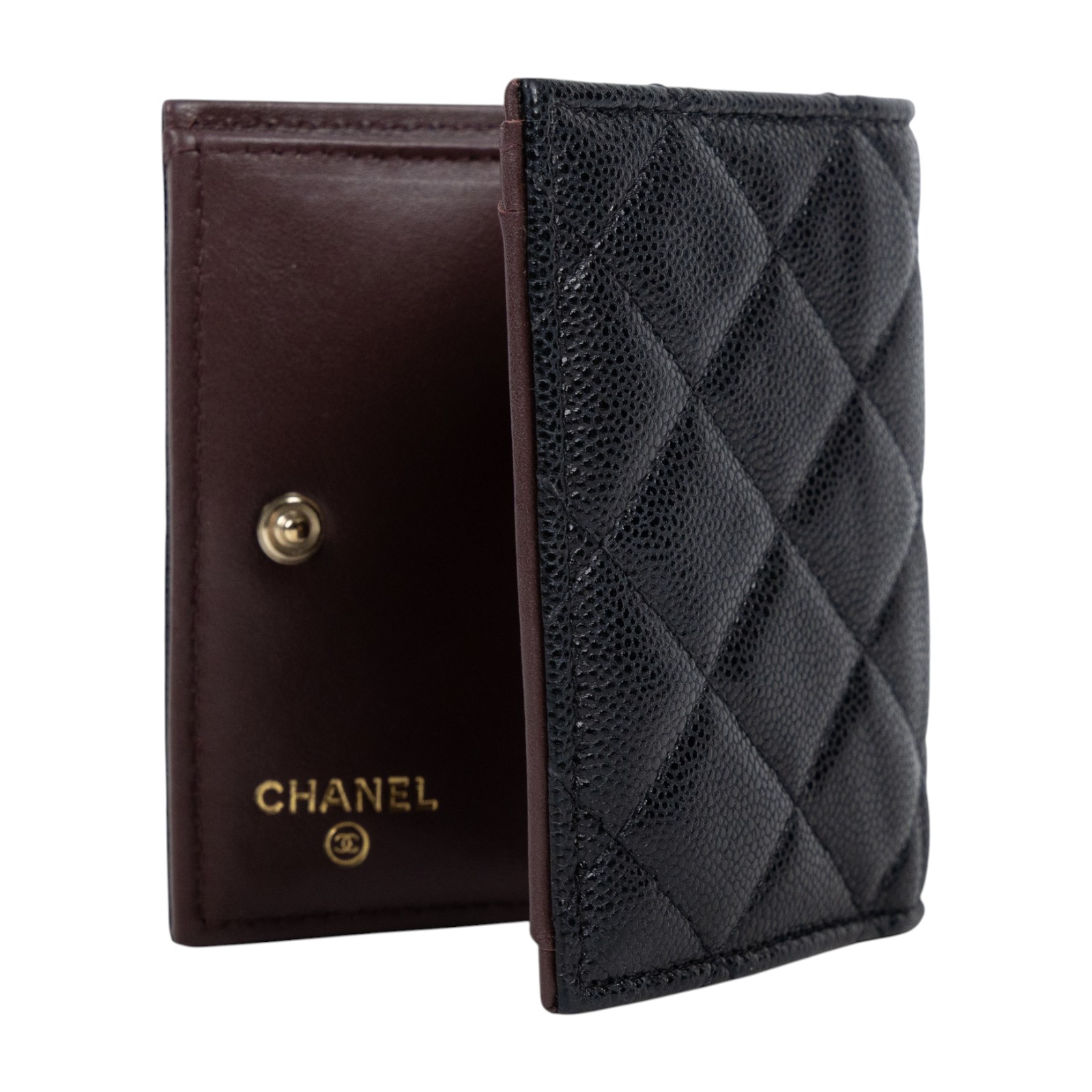 香奈兒 CHANEL 短夾 卡片夾 零錢包 錢包 AP3178 晶片款 黑荔枝雙開短夾 原廠盒子/防塵袋