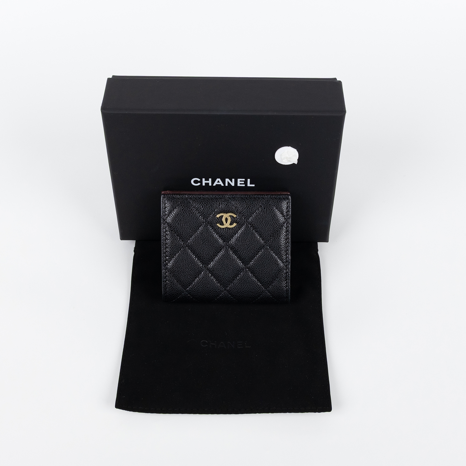 香奈兒 CHANEL 短夾 卡片夾 零錢包 錢包 AP3178 晶片款 黑荔枝雙開短夾 原廠盒子/防塵袋