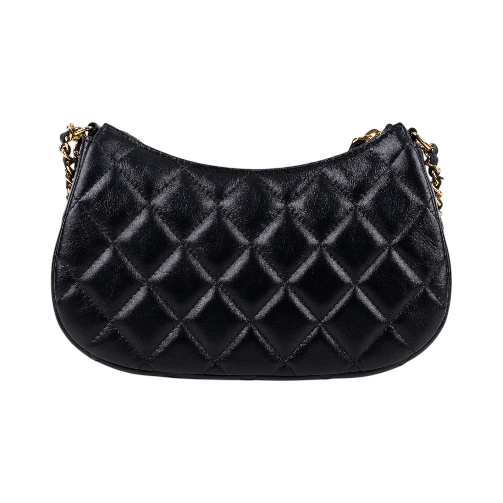 香奈兒 CHANEL HOBO 腋下包 肩背包 小型 AP3786 晶片款 黑金愛心鍊HOBO腋下包 防塵袋
