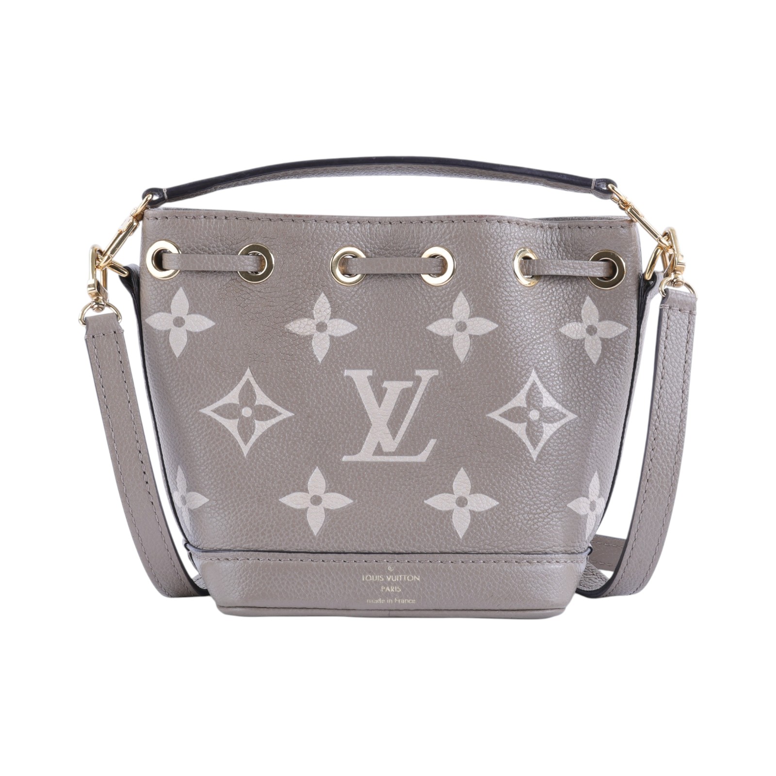 路易威登 LOUIS VUITTON Nano Noé 束口水桶包 Tourterelle 灰色 Cream色 M46291 晶片款  原廠盒子/背帶2