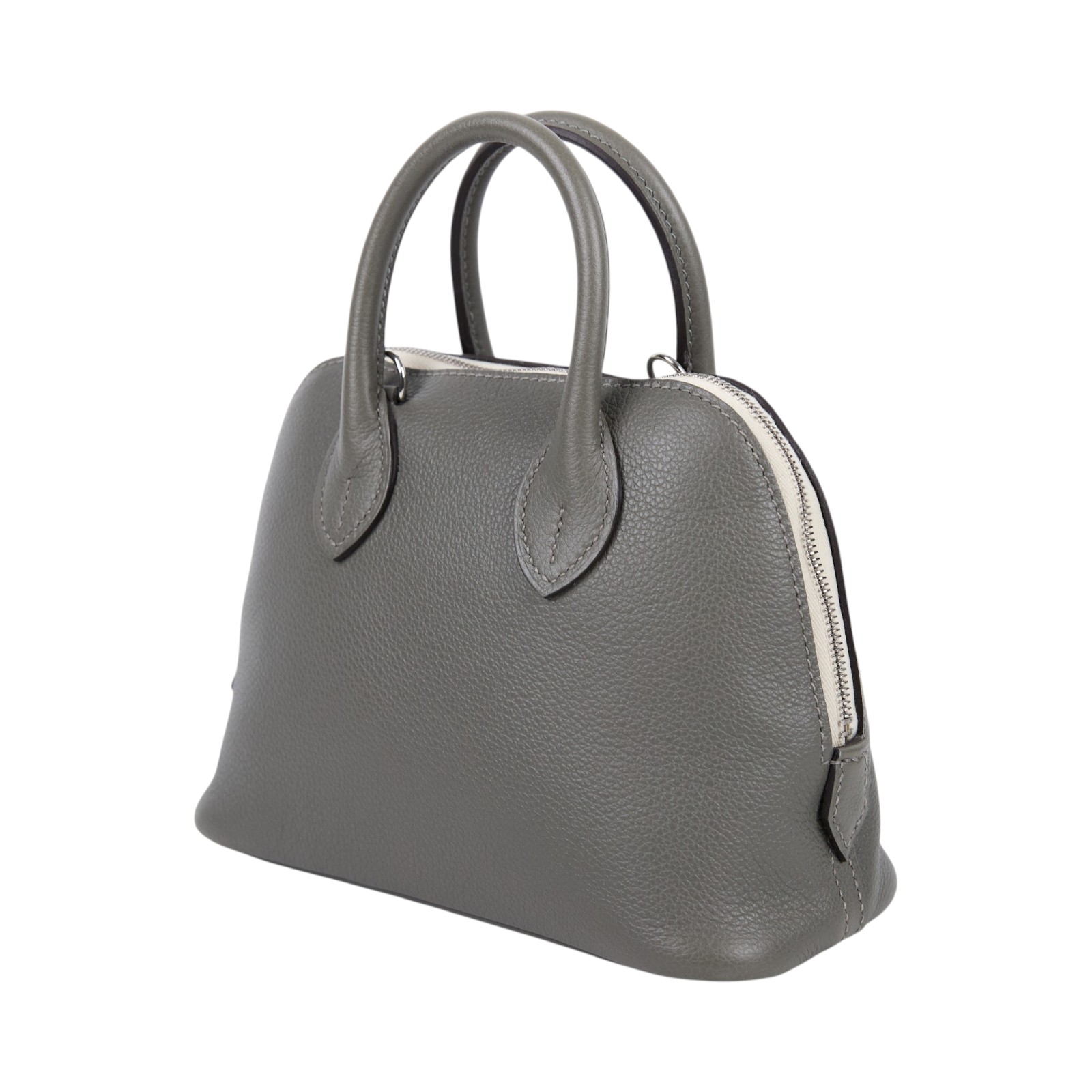 愛馬仕 Hermes Bolide Bag 1923 柏莉包 mini 銀色五金 積雨雲灰 H073444CK0L BIT354GI  原廠盒子/防塵袋/背帶