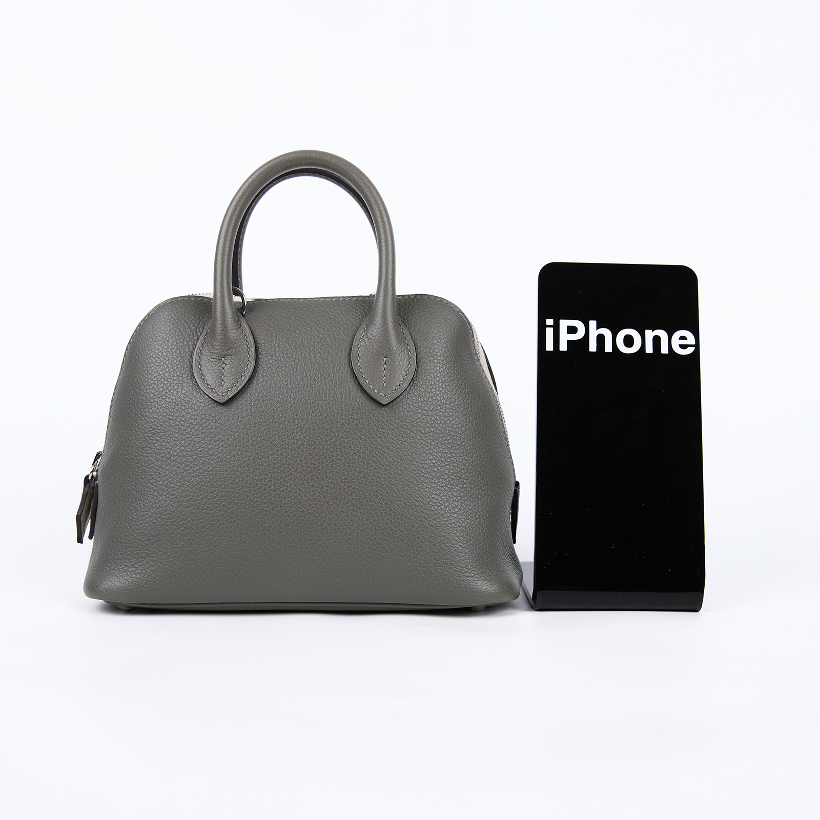 愛馬仕 Hermes Bolide Bag 1923 柏莉包 mini 銀色五金 積雨雲灰 H073444CK0L BIT354GI  原廠盒子/防塵袋/背帶