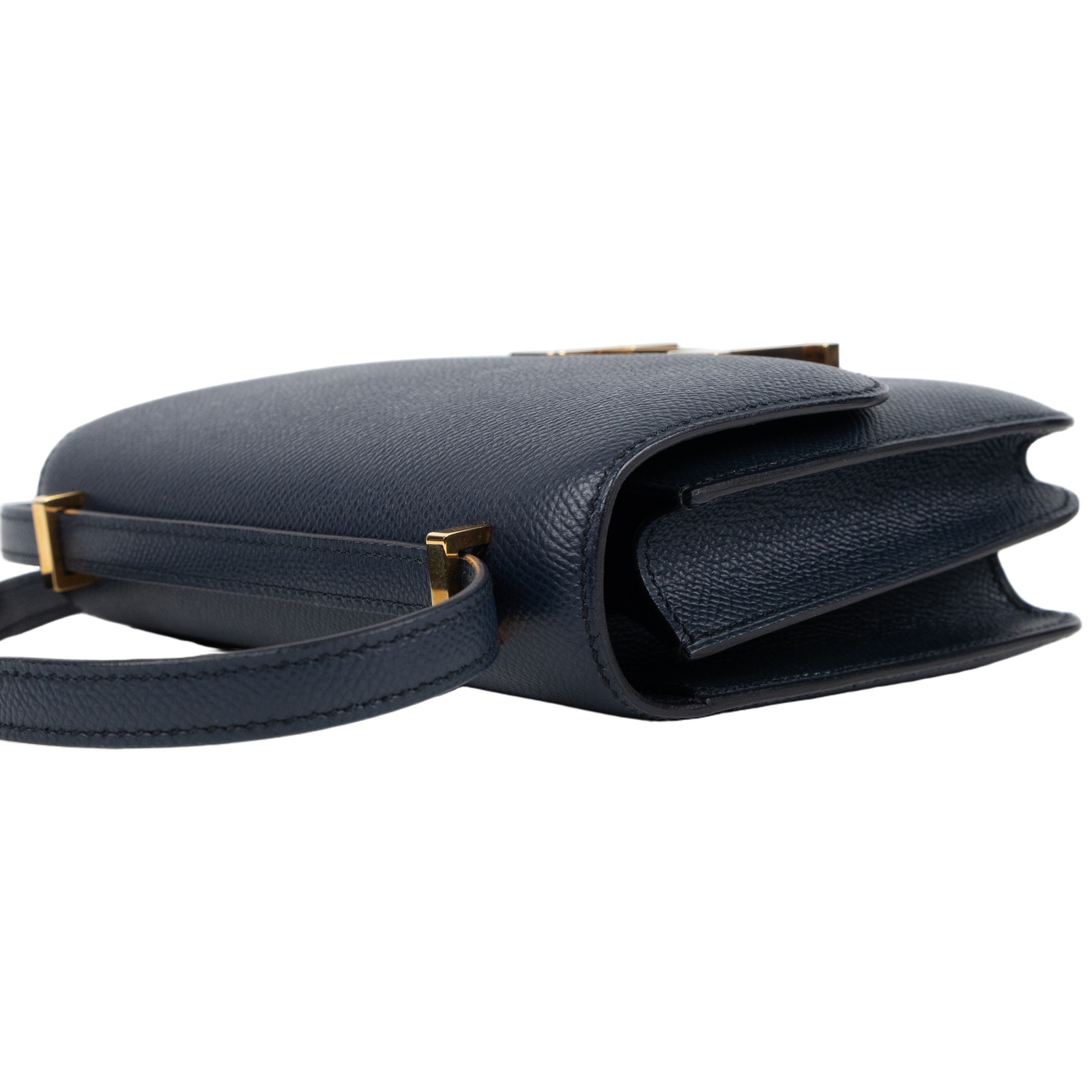 愛馬仕 Hermes Constance Bag 康康包 MIni 18 玫瑰金色五金 靛藍色 H056347CD76 /ZBY138 MH  原廠盒子/防塵袋/日本購買證明