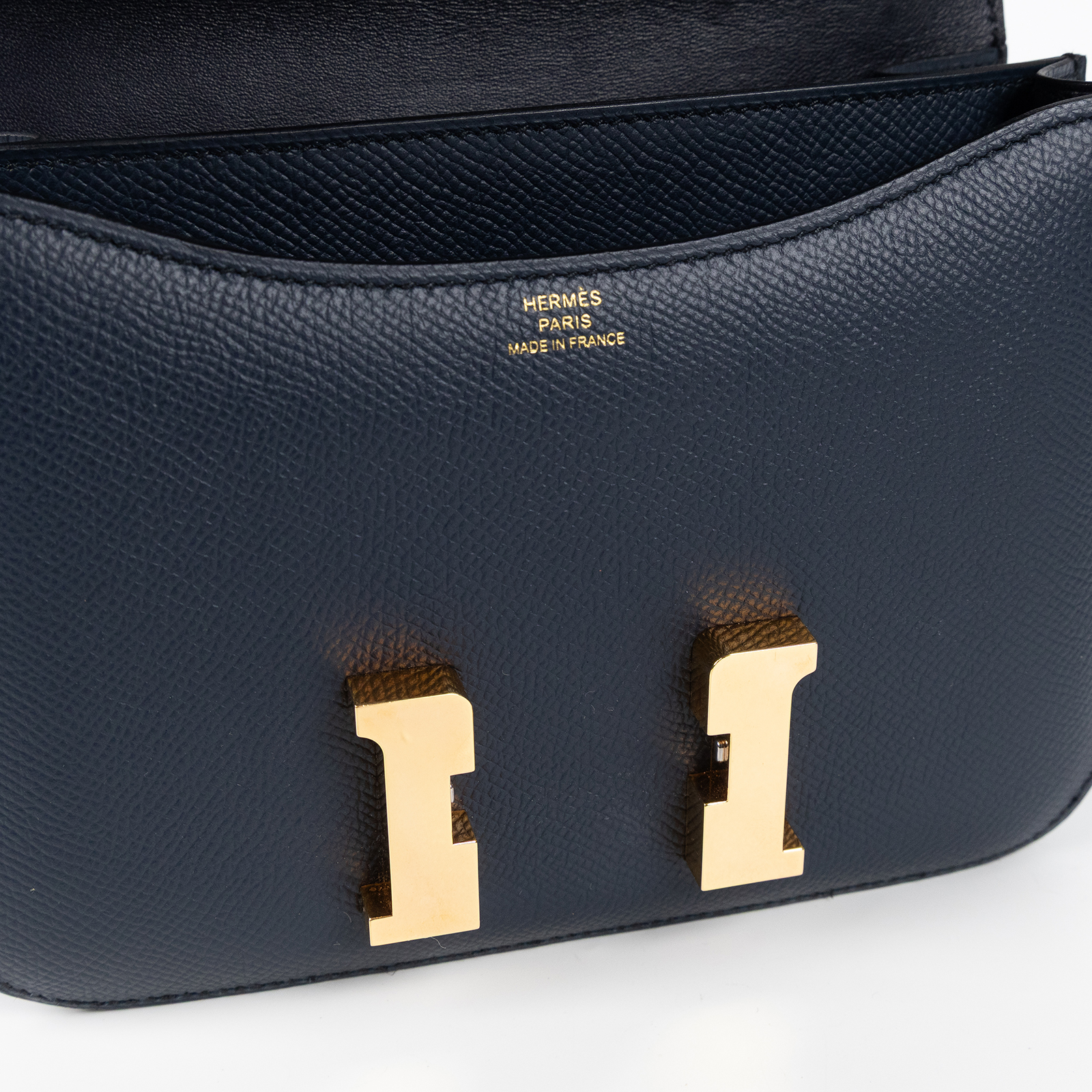 愛馬仕 Hermes Constance Bag 康康包 MIni 18 玫瑰金色五金 靛藍色 H056347CD76 /ZBY138 MH  原廠盒子/防塵袋/日本購買證明