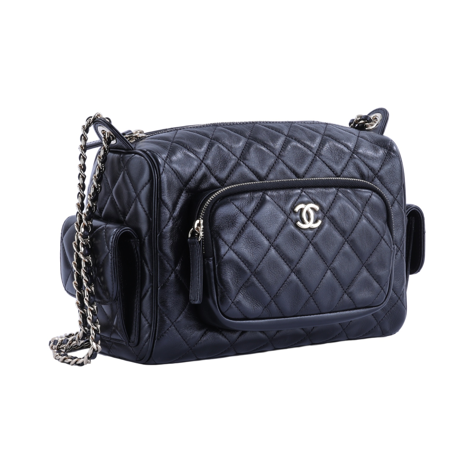 香奈兒 CHANEL 24K 肩背包 斜背包 AS5156 晶片款 黑羊保齡球肩背包 原廠盒子/防塵袋