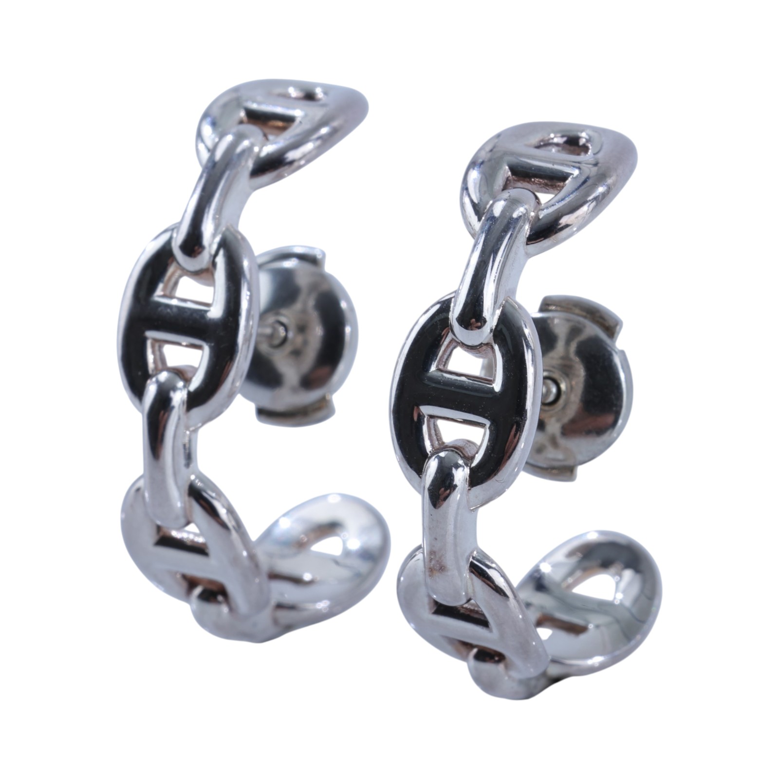 愛馬仕 Hermes Chaine dancre Enchainee 爬耳式耳環 純銀材質 H122506Bv00 /24AB006864  原廠盒子/購買證明影本