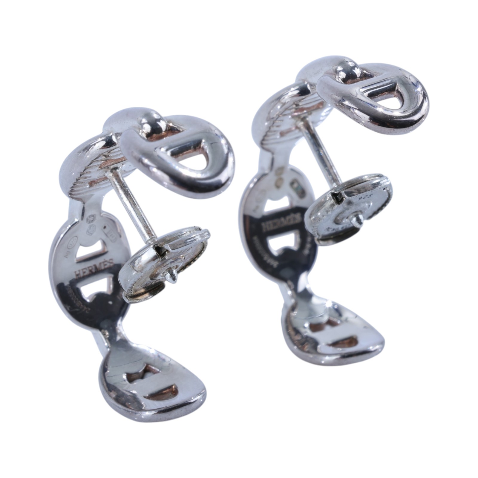 愛馬仕 Hermes Chaine dancre Enchainee 爬耳式耳環 純銀材質 H122506Bv00 /24AB006864  原廠盒子/購買證明影本