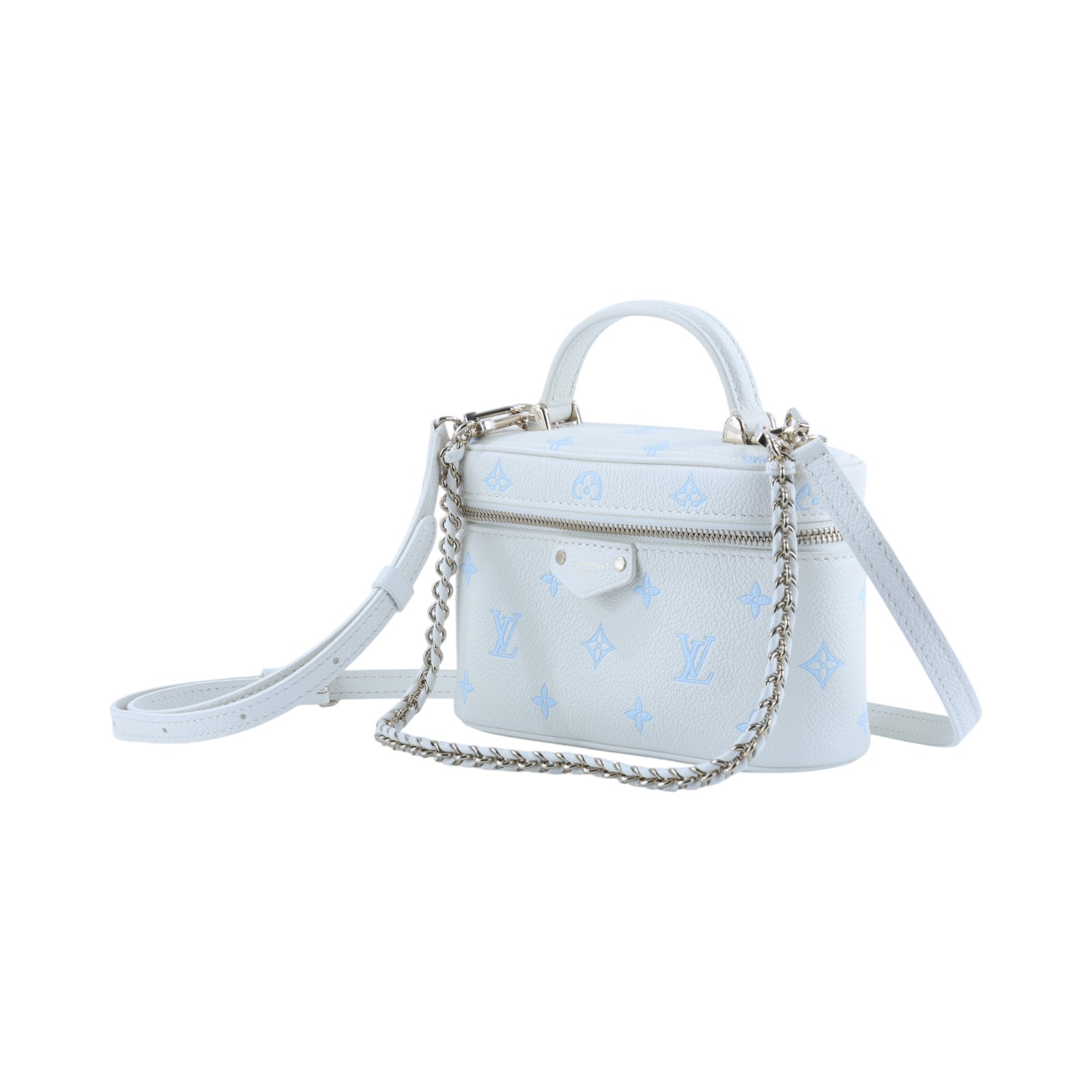 路易威登 LOUIS VUITTON Vanity Chain Pouch 手提 斜背 化妝箱 盒子包 M27744 晶片款  原廠盒子/背帶2/鎖組