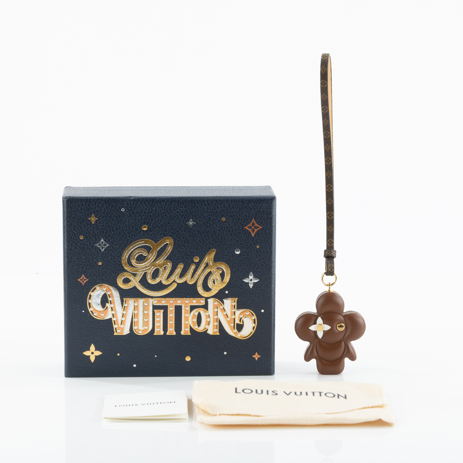路易威登 LOUIS VUITTON Vivienne Chocolat 包包吊飾 M02208 棕原花VIVIENNE吊飾 原廠盒子/防塵袋