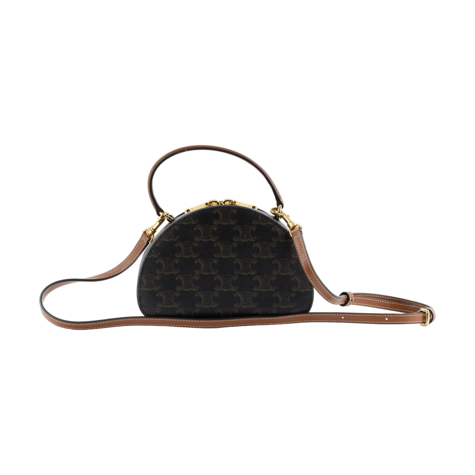 思琳 CELINE 標誌印花半月包 10K642ECM 棕黃色 HALF MOON CASE 背帶