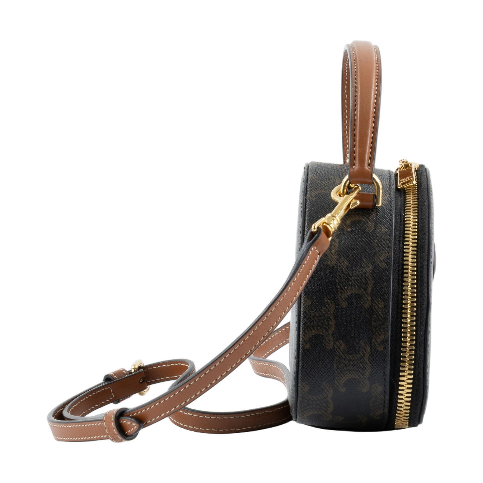 思琳 CELINE 標誌印花半月包 10K642ECM 棕黃色 HALF MOON CASE 背帶