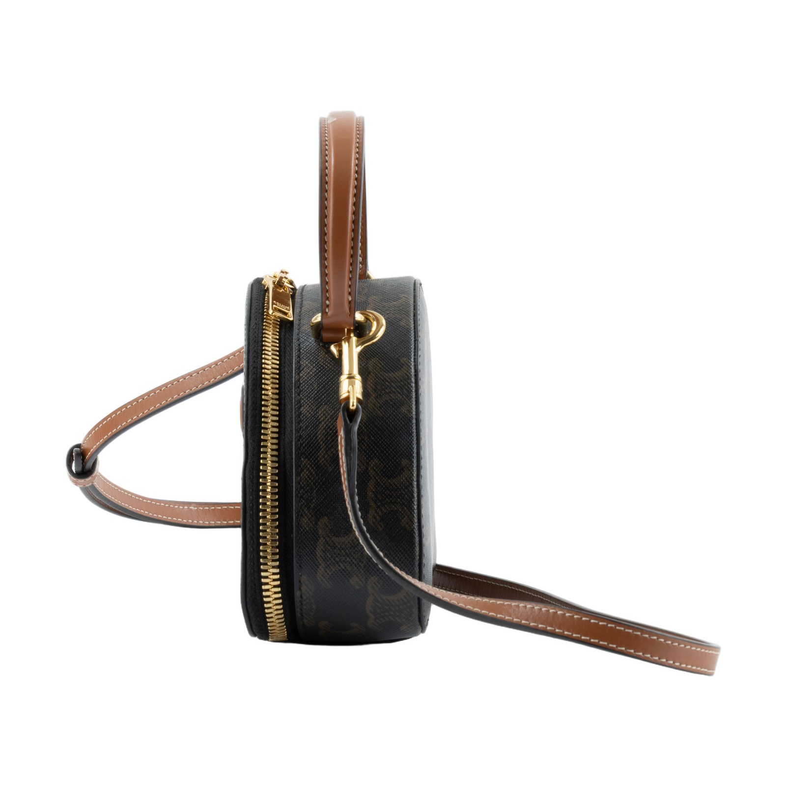思琳 CELINE 標誌印花半月包 10K642ECM 棕黃色 HALF MOON CASE 背帶