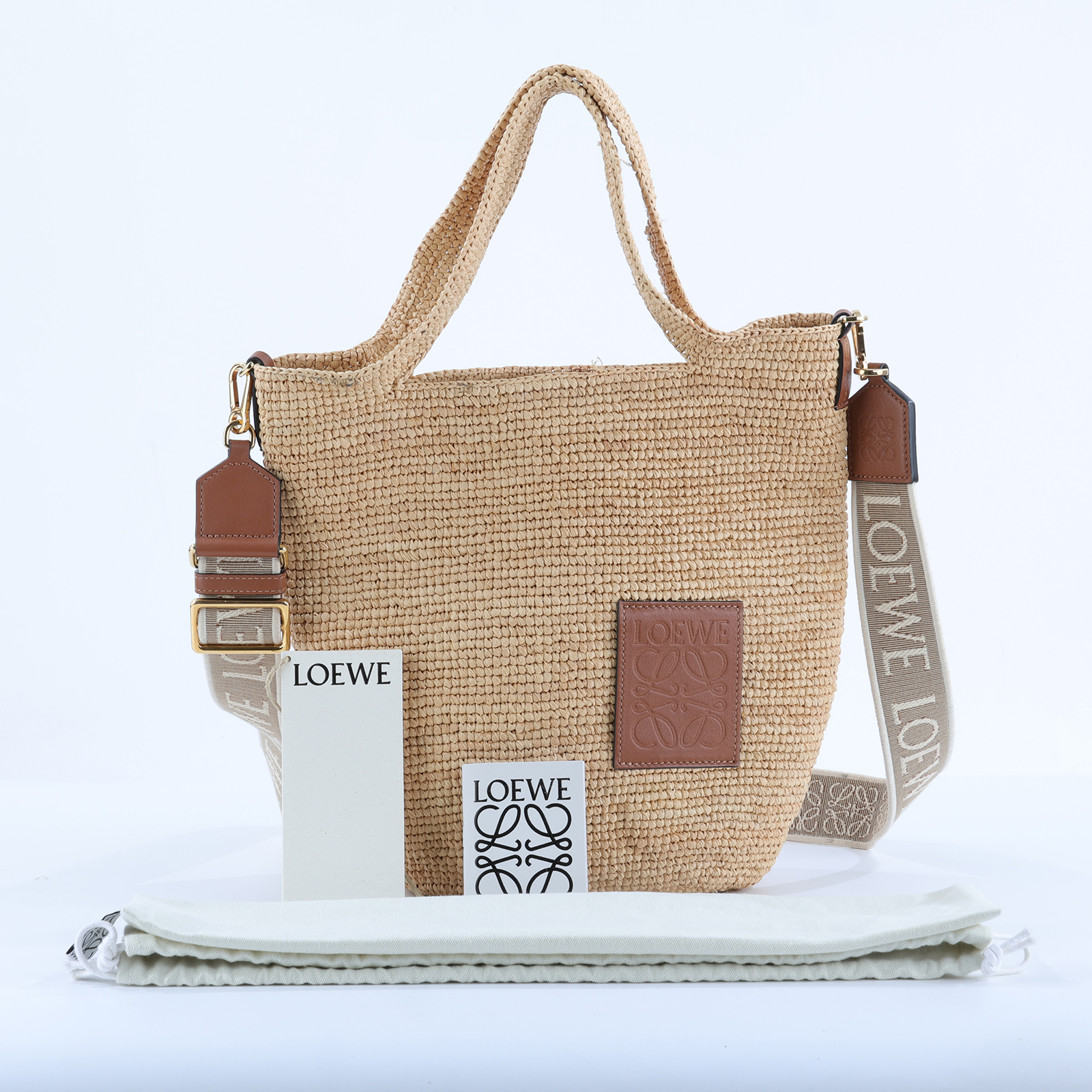 羅意威 LOEWE Slit 手提包 肩背包 斜背包 拉菲草 A685453X07 MINI SLIT竹編水桶包 防塵袋/背帶