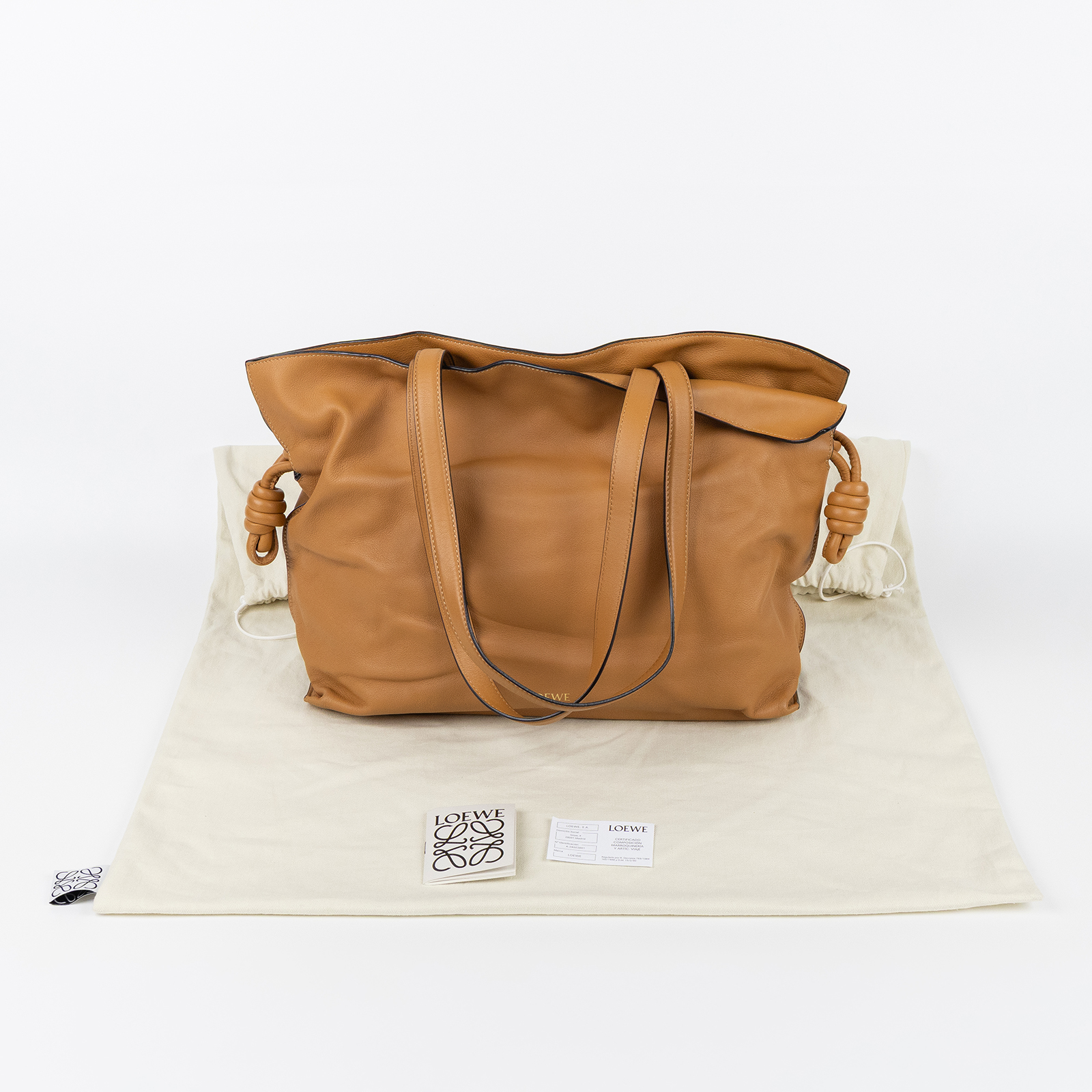 羅意威 LOEWE Large Flamenco 大型 手提包 A411FL1X18 棕FLAMENCO CLUTCH LARGE 防塵袋
